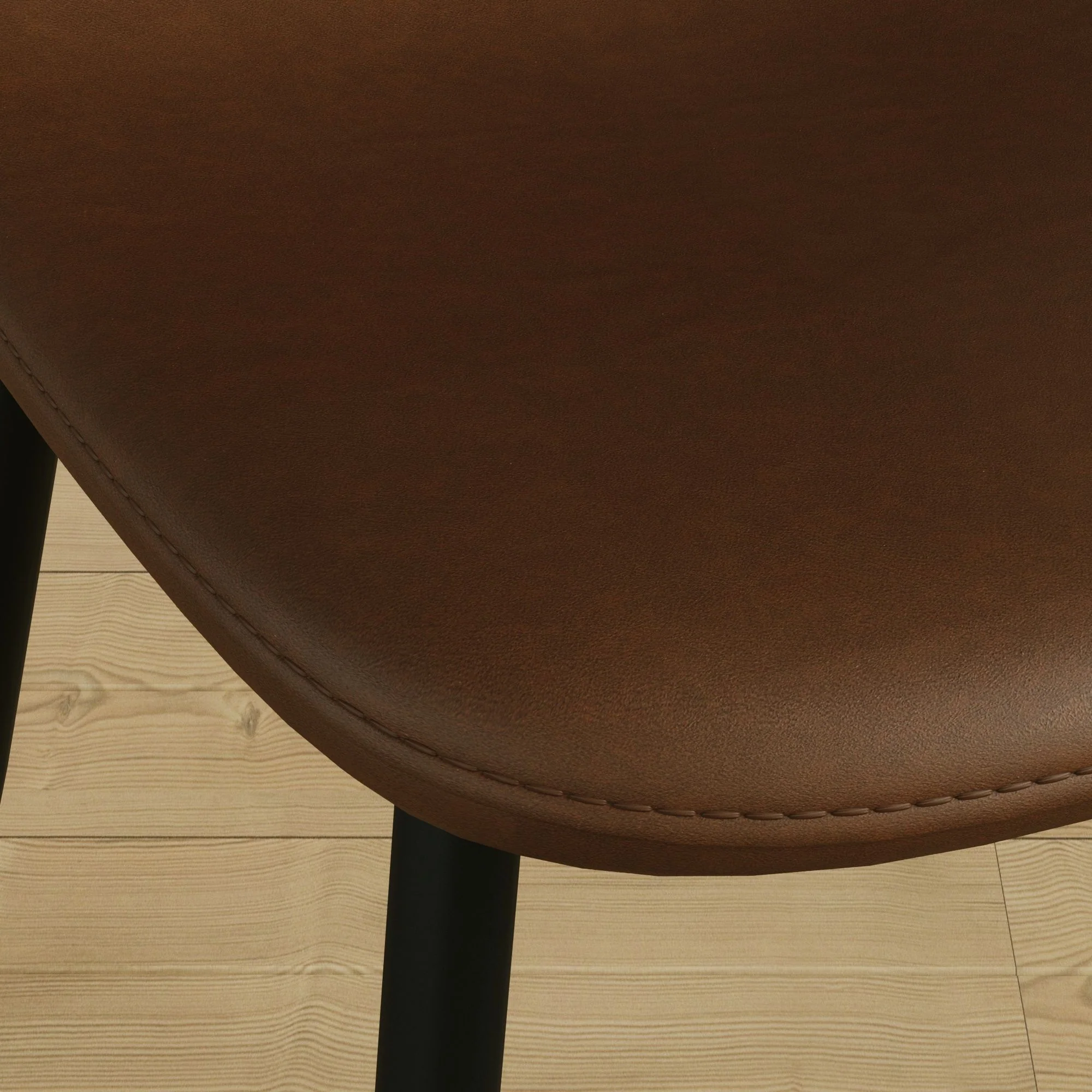 Modern Dining Chairs With Soft Upholstered Seat, Spoon Shape Design - Image 2