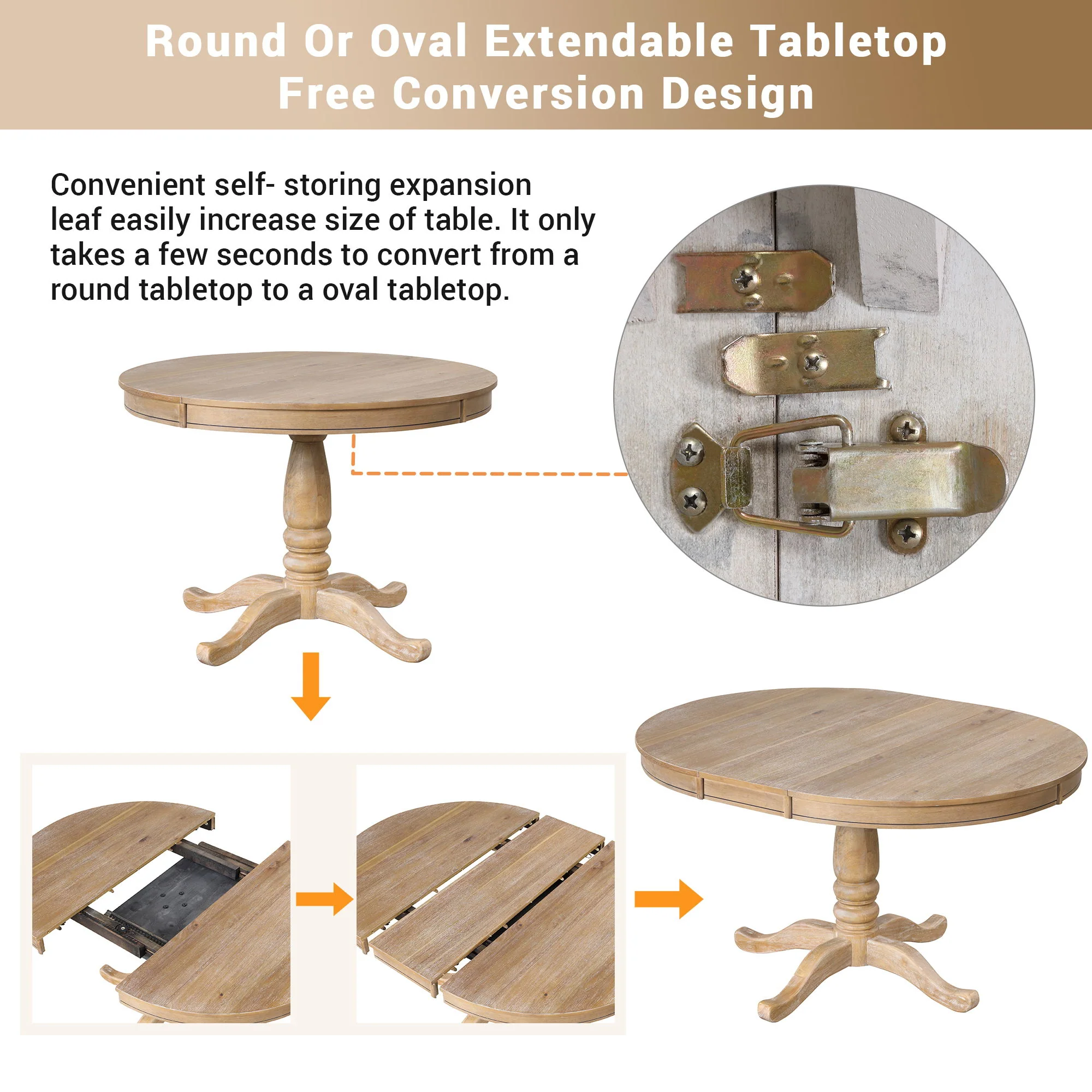 Modern Dining Table Set For 4, Round Table And 4 Kitchen Room Chairs, 5 Piece Kitchen Table Set For Dining Room, Dinette, Breakfast Nook - Image 10