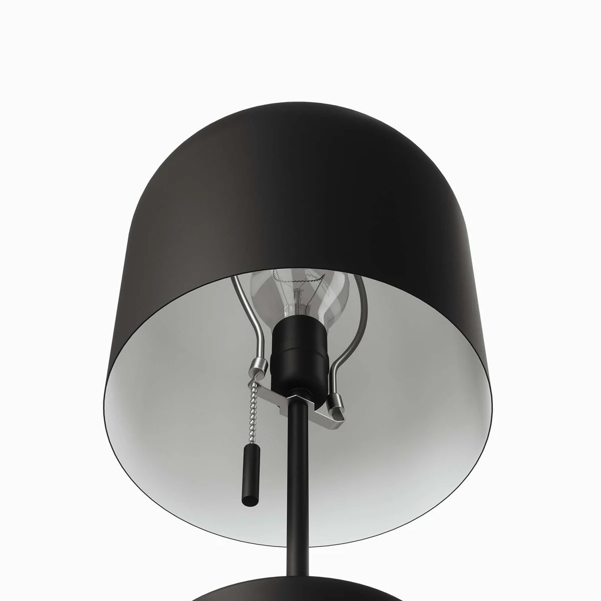 16" Black  Modern Dome Table Lamp with Pull Chain - Image 9