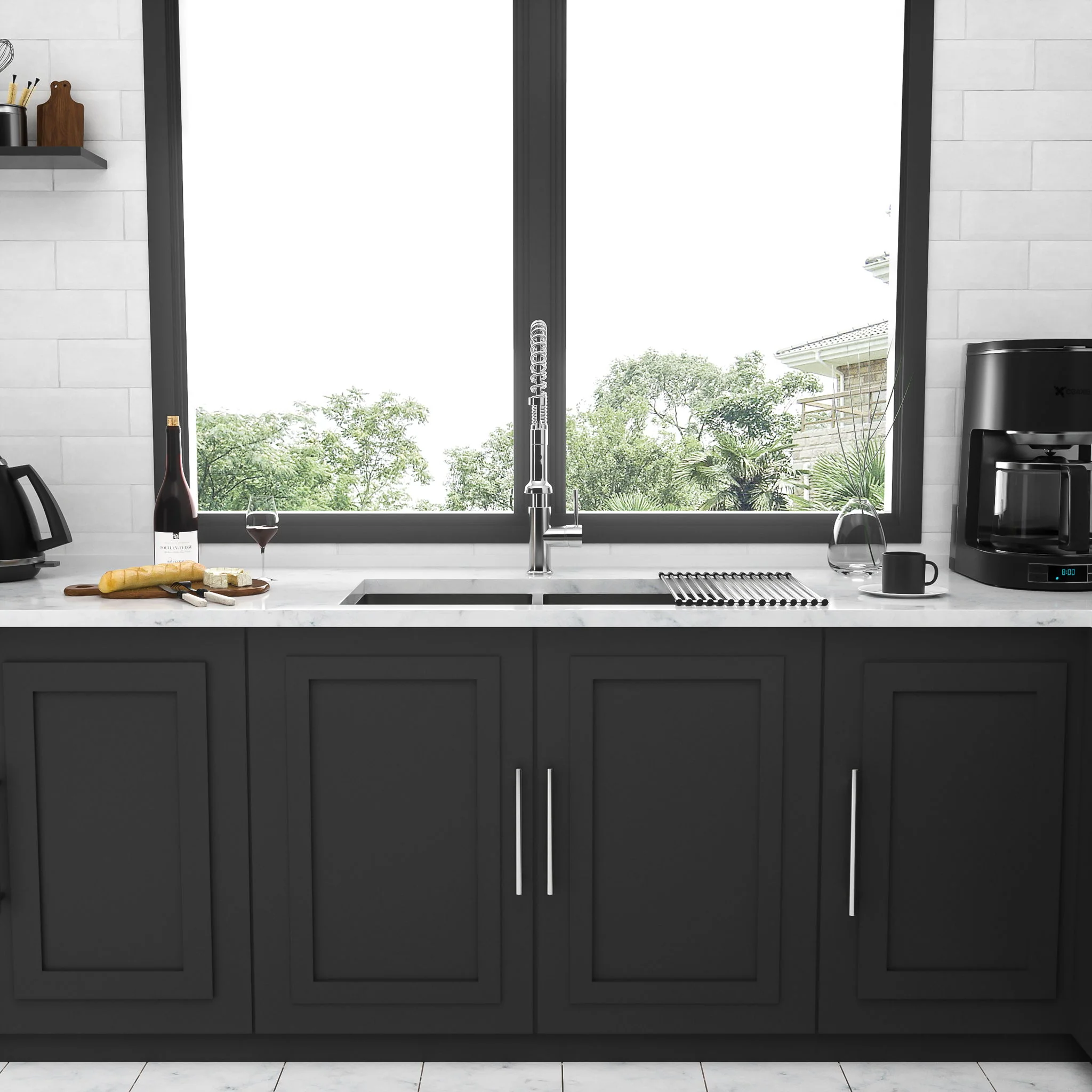 Modern Double Bowl Undermount Kitchen Sink 50 / 50 Design Stainless Steel - Image 32