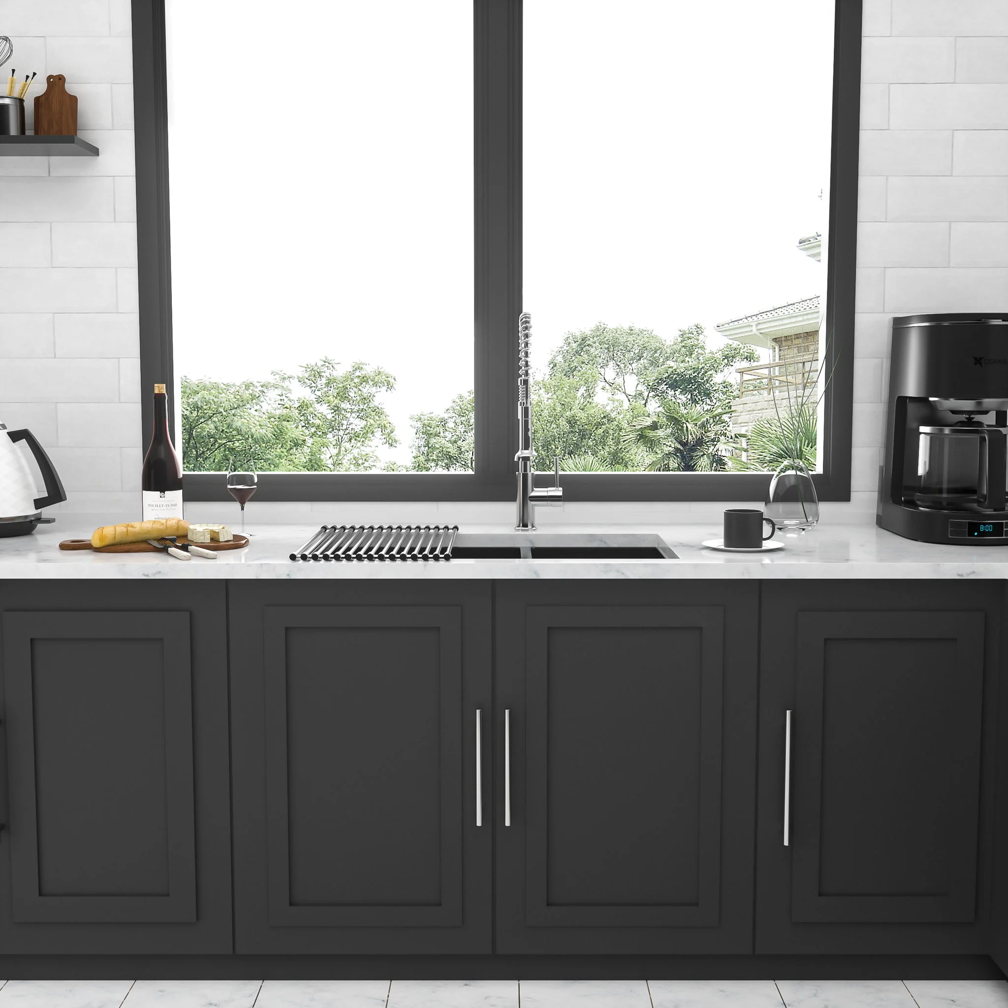 Modern Double Bowl Undermount Kitchen Sink 50 / 50 Design Stainless Steel - Image 8