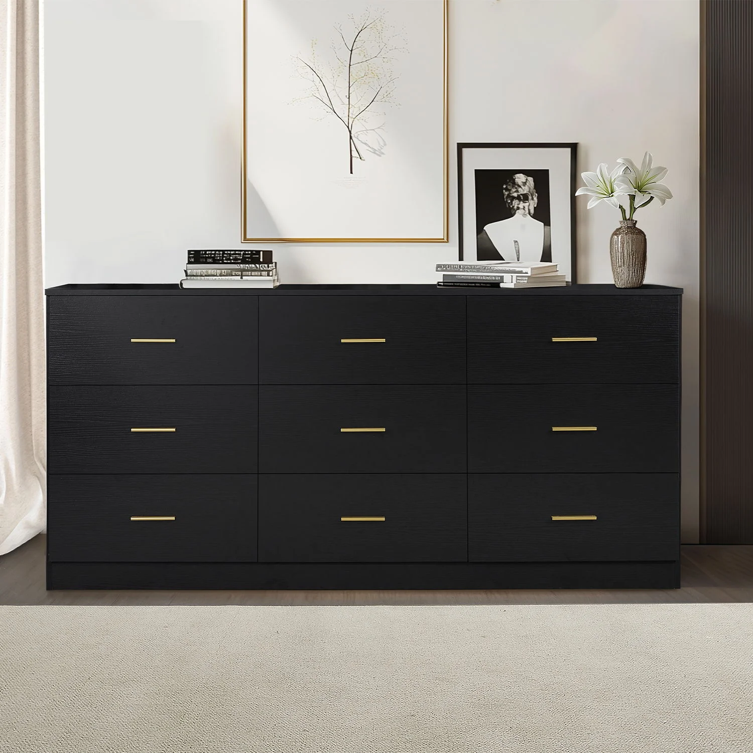 Modern Drawer Dresser For Bedroom, Ample Storage Wide Chest Of Drawers - Image 10