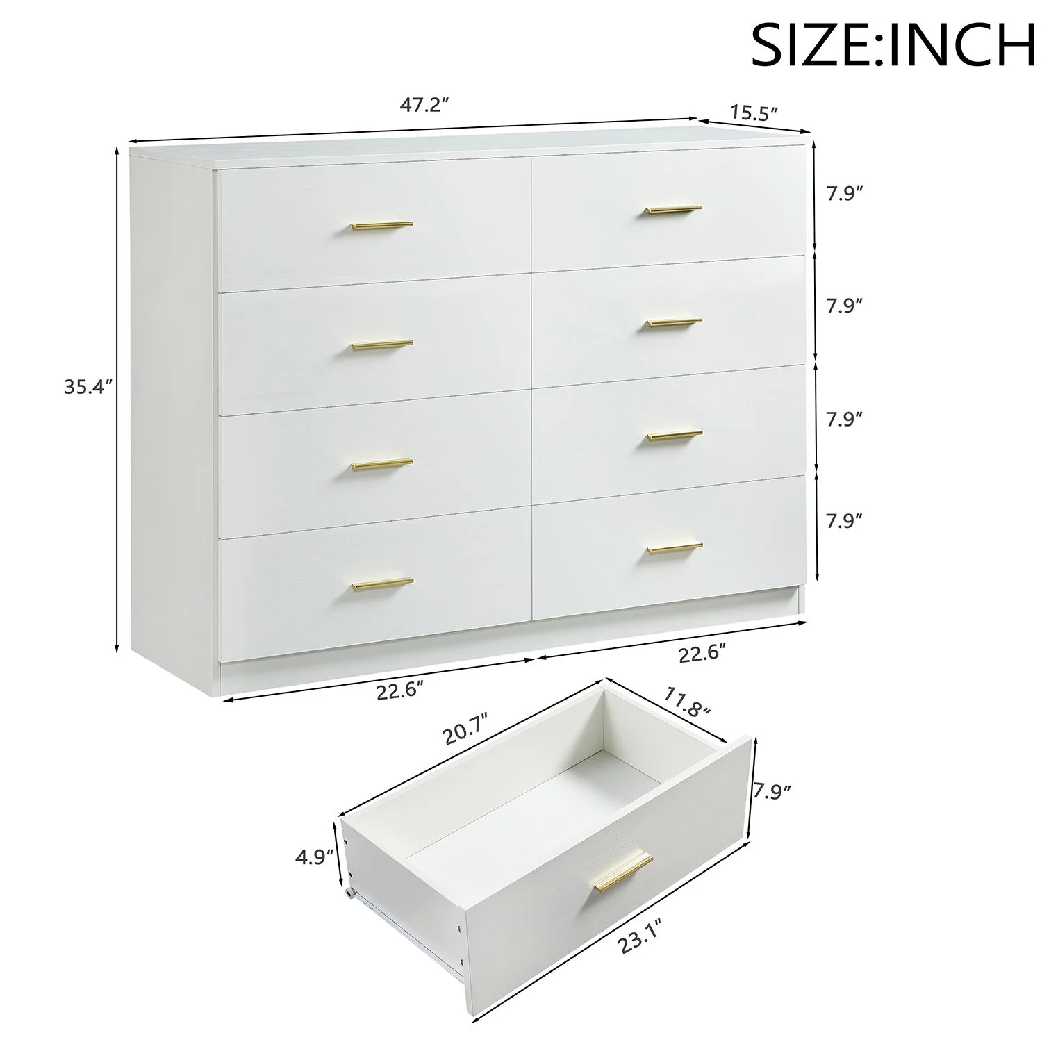 Modern Drawer Dresser For Bedroom, Ample Storage Wide Chest Of Drawers - Image 26