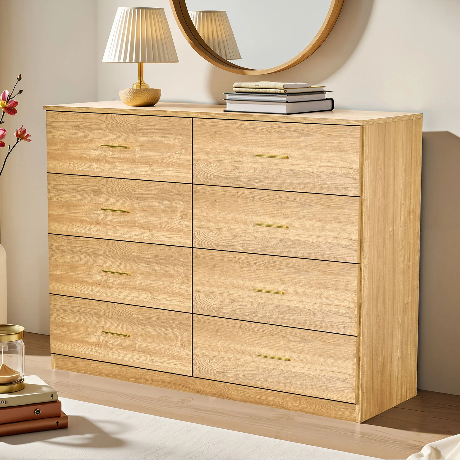 Modern Drawer Dresser For Bedroom, Ample Storage Wide Chest Of Drawers - Image 6