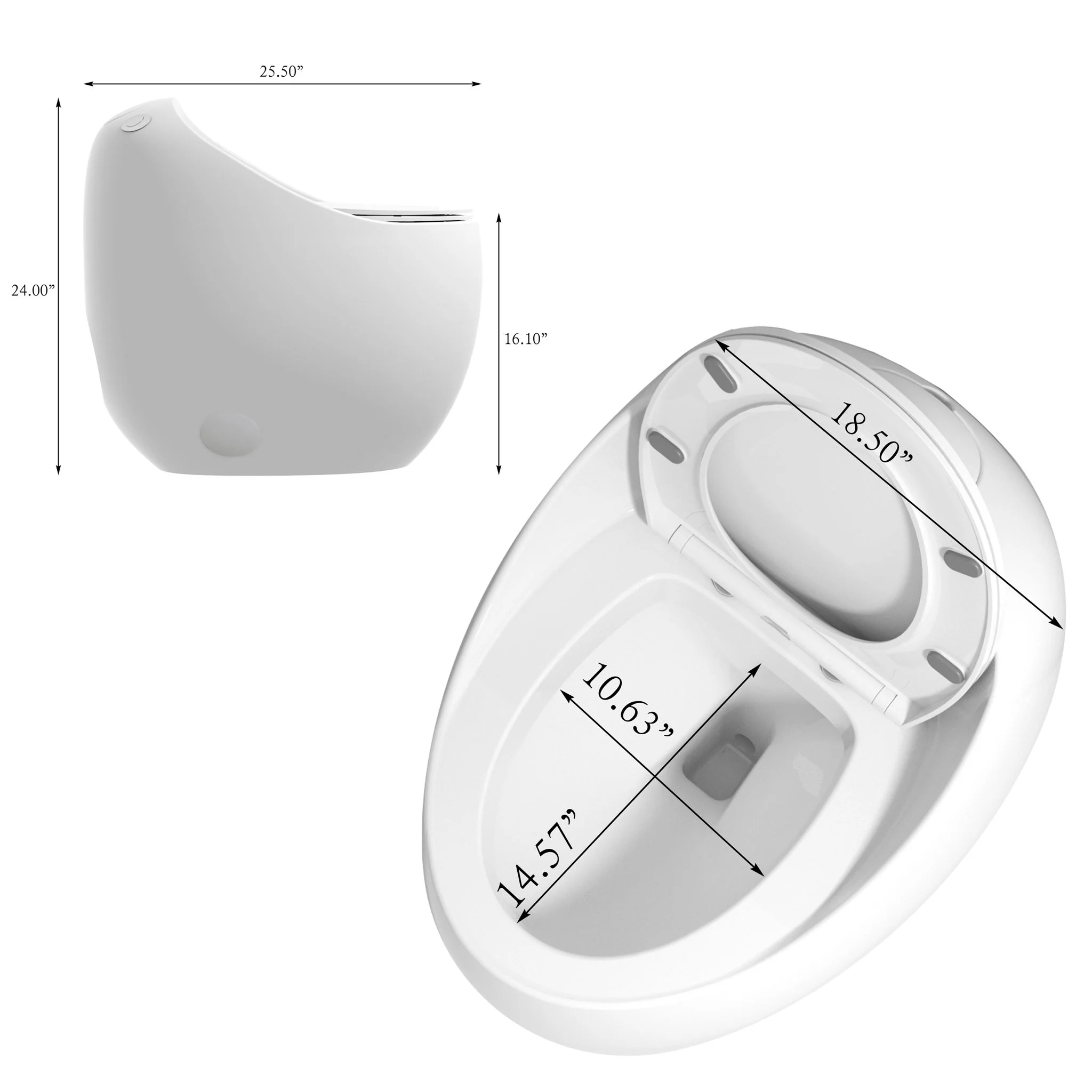 Modern Egg Shape Toilet 1.28 Gpf Single Flush Ceramic - Image 11