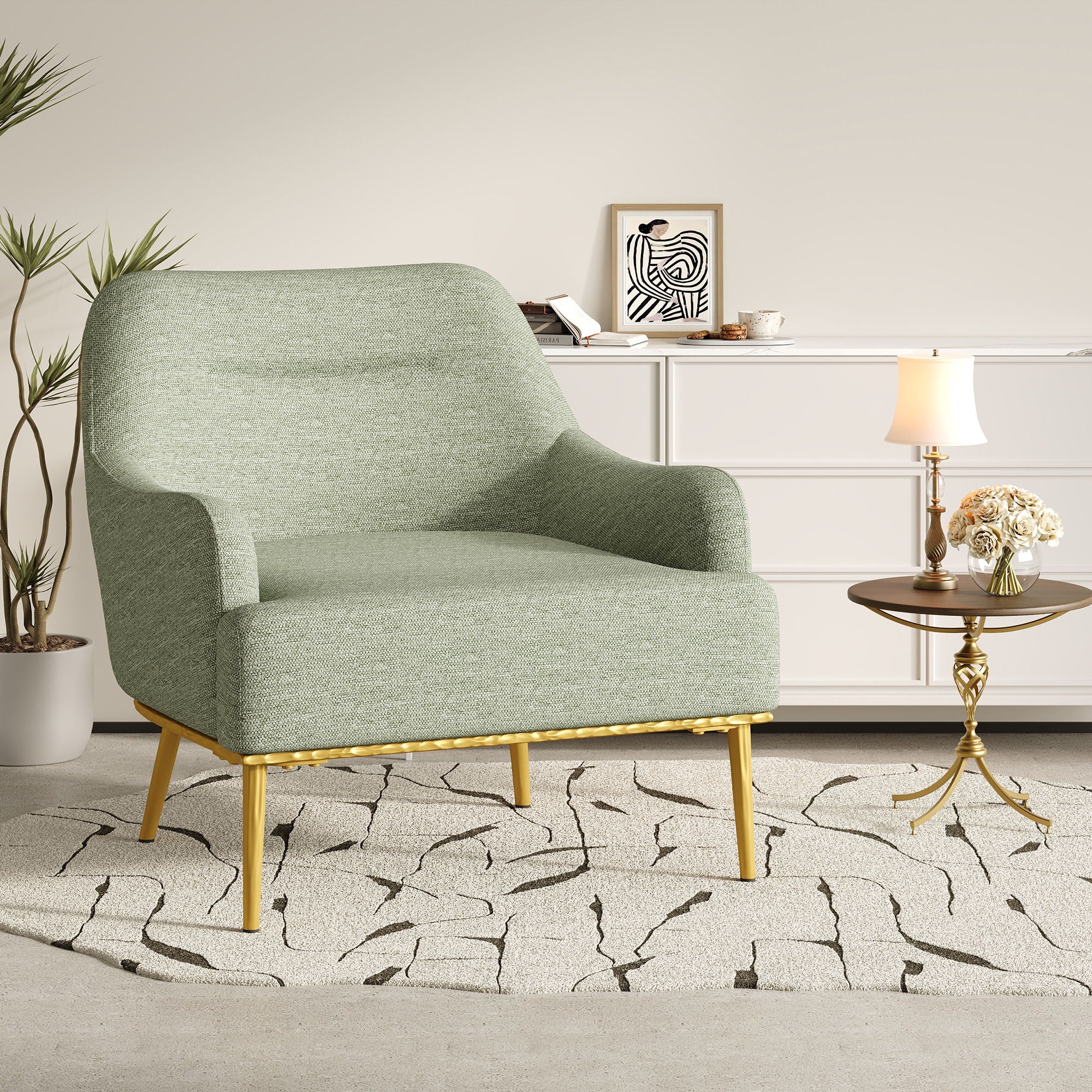Modern Elegance Accent Chair With Curved Backrest - Image 21
