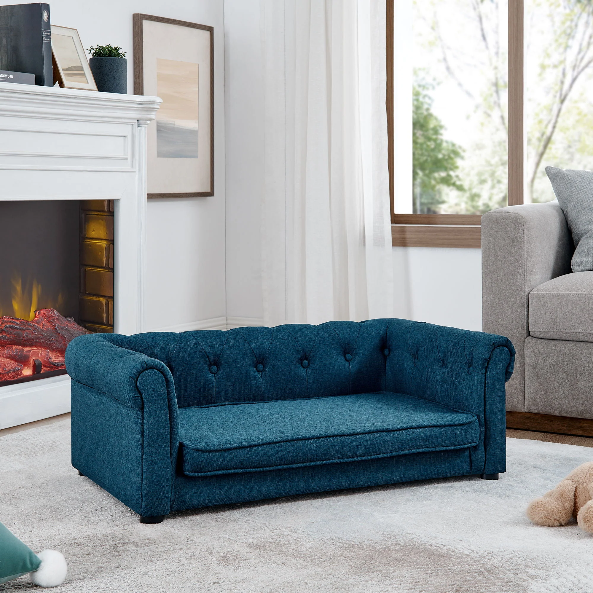 Modern Elegant Rectangle Pet Bed, Durable Elevated Dog Sofa - Image 18