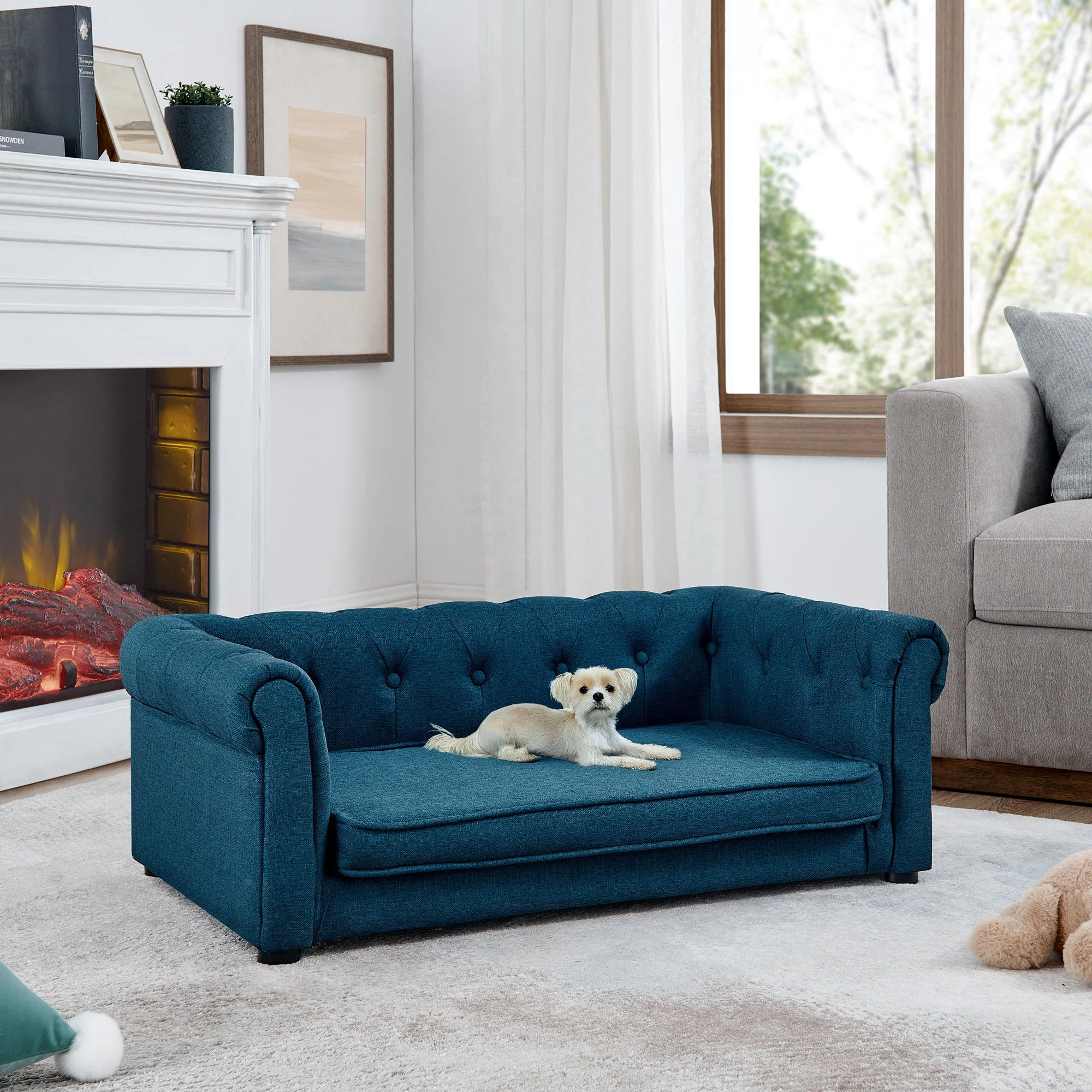 Modern Elegant Rectangle Pet Bed, Durable Elevated Dog Sofa - Image 22