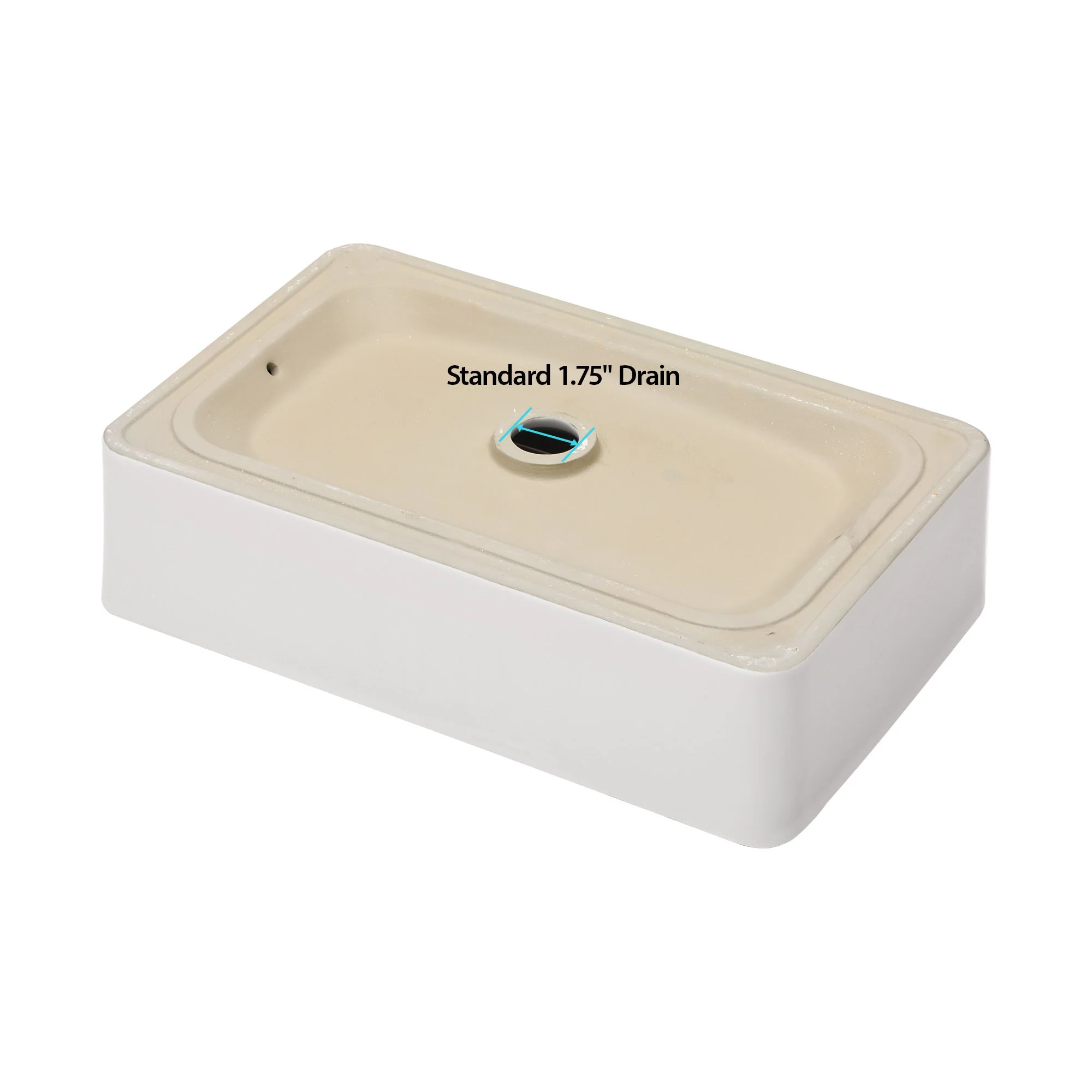 Modern European Design 21" X 14" Ceramic Rectangular Vessel Bathroom Sink - White - Image 5