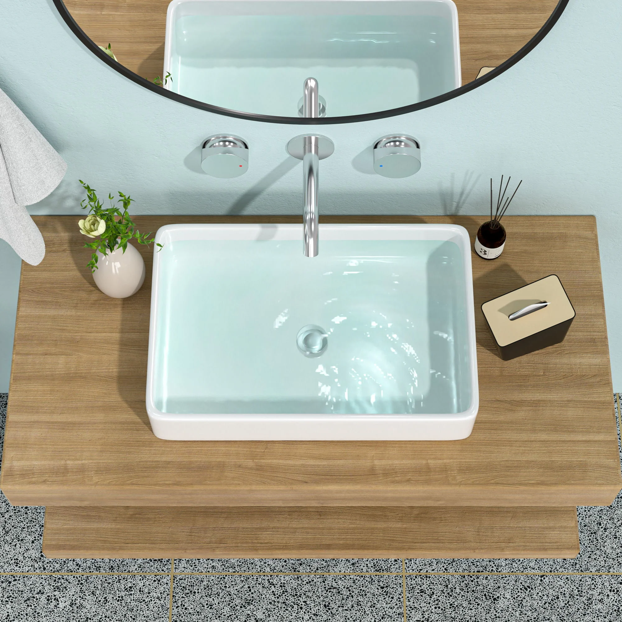 Modern European Design Ceramic Rectangular Vessel Bathroom Sink - Image 30