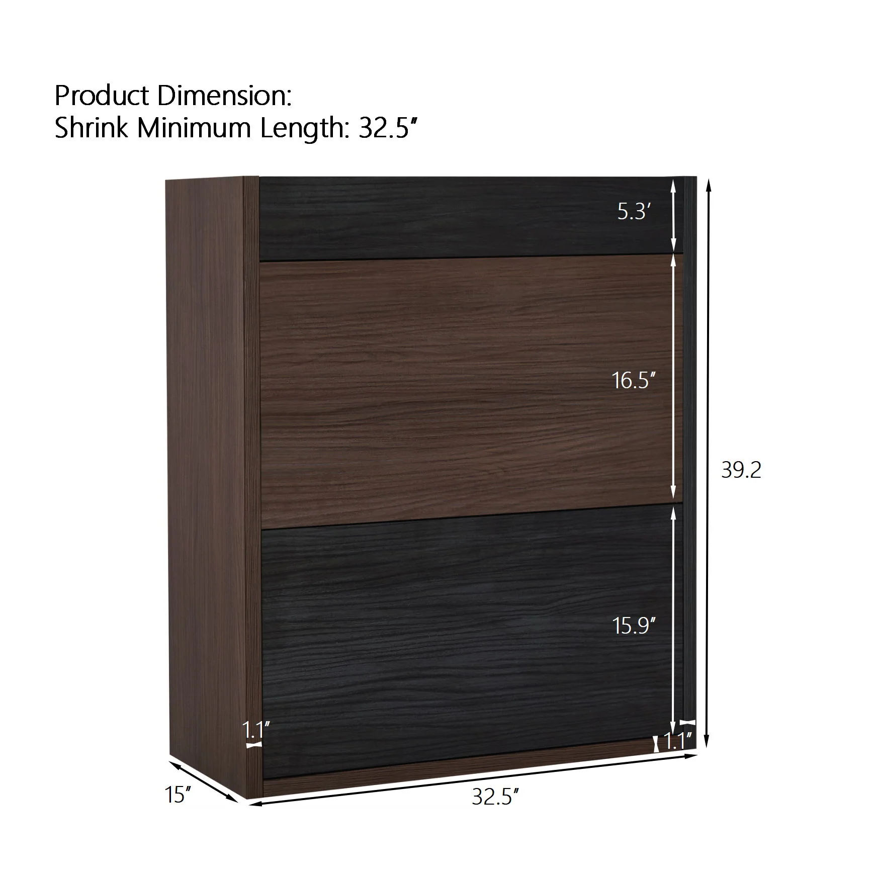 Modern Extendable & Rotating Cabinet With Drawer And Flip Doors For Versatile Storage - Black / Dark Walnut - Image 8