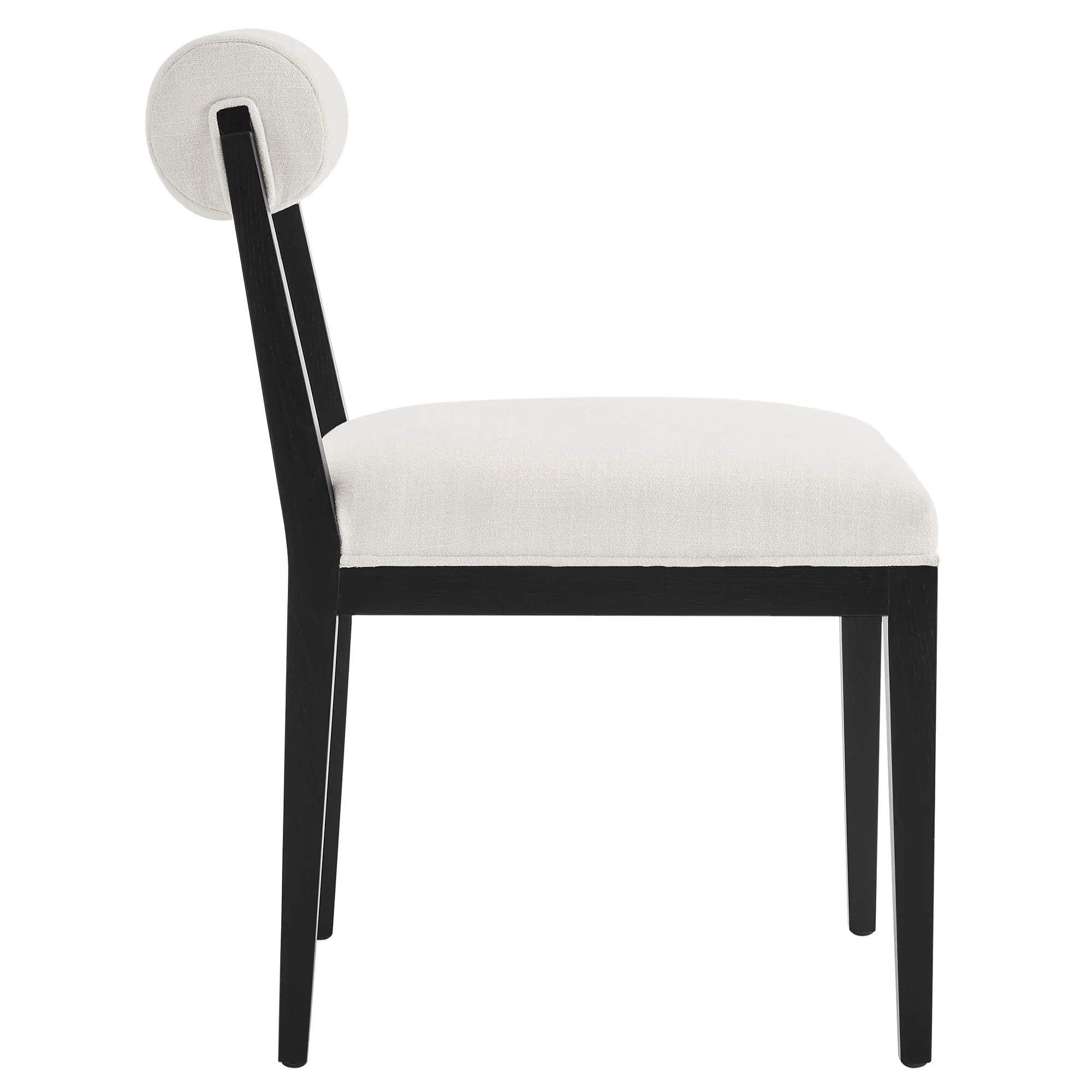 Modern Fabric and Wood Armless Dining Side Chair - Image 3