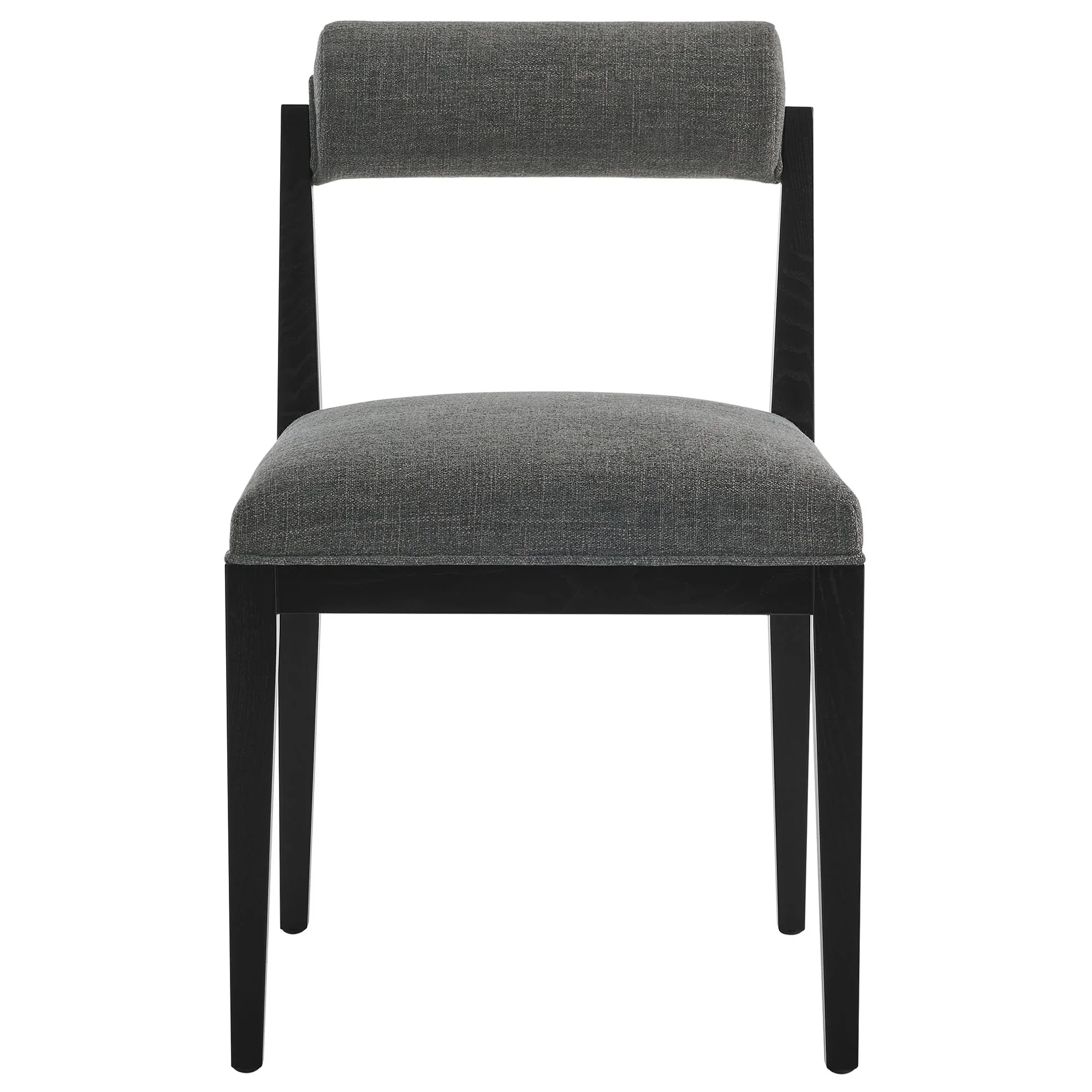 Modern Fabric and Wood Armless Dining Side Chair - Image 8