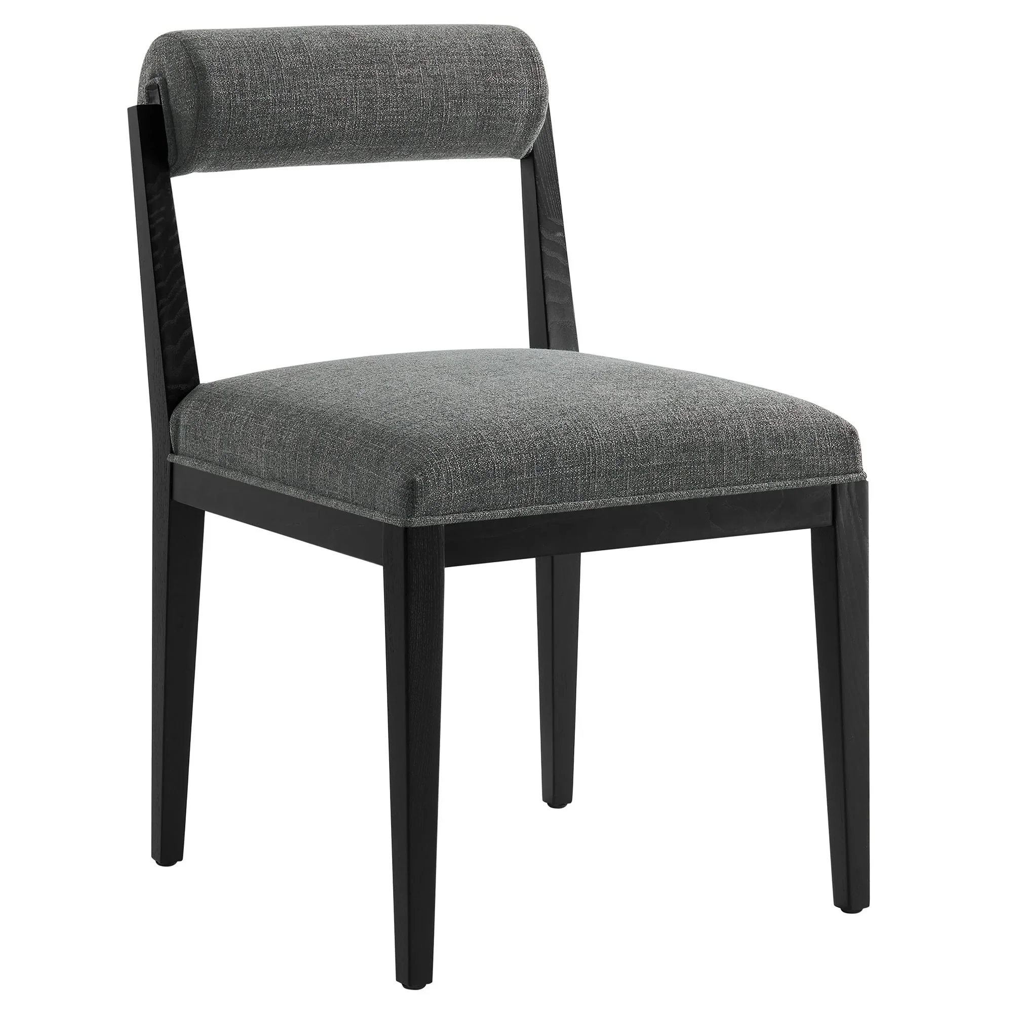 Modern Fabric and Wood Armless Dining Side Chair - Image 9