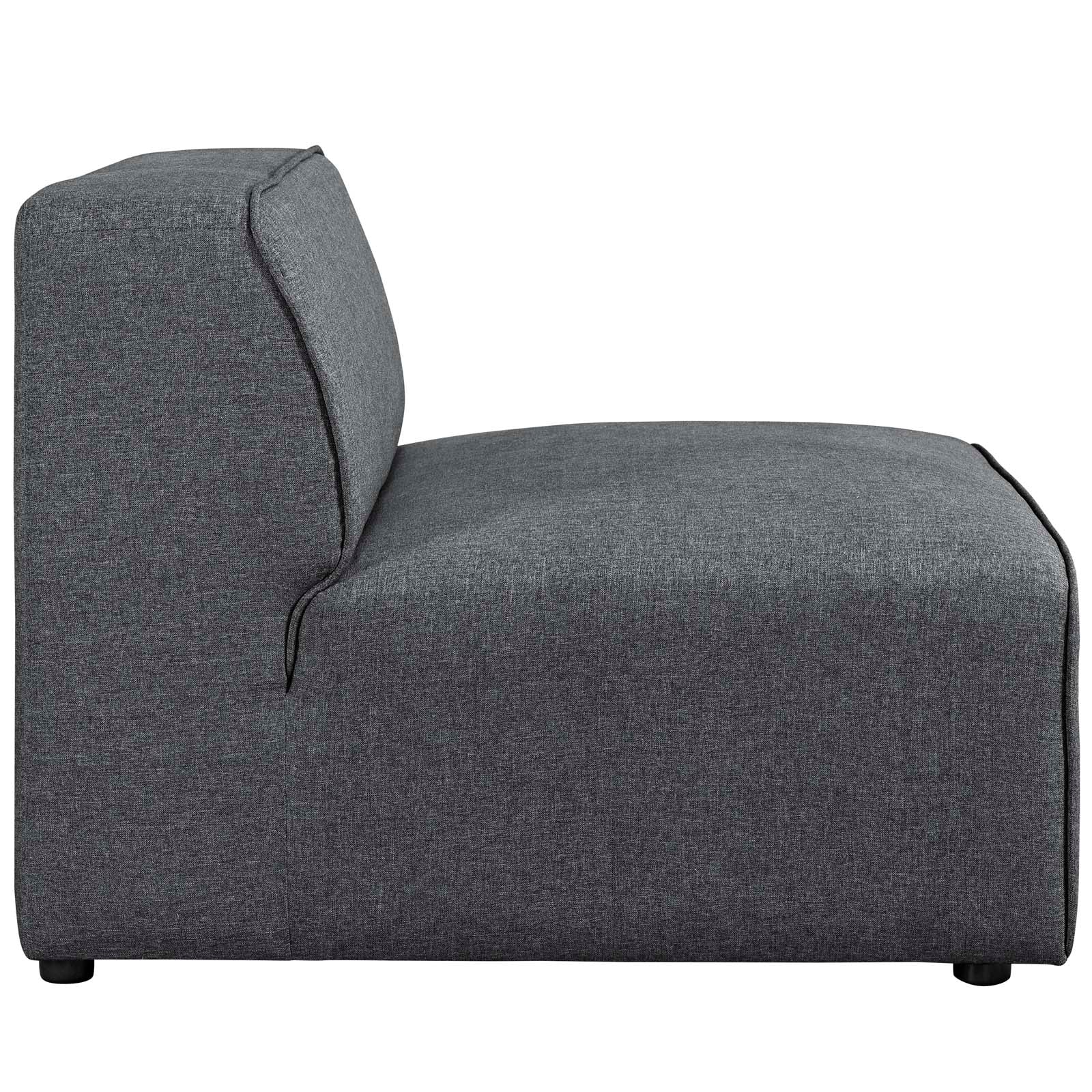 Modern Fabric Armless Sectional Chair – 35 Inch Gray - Image 2