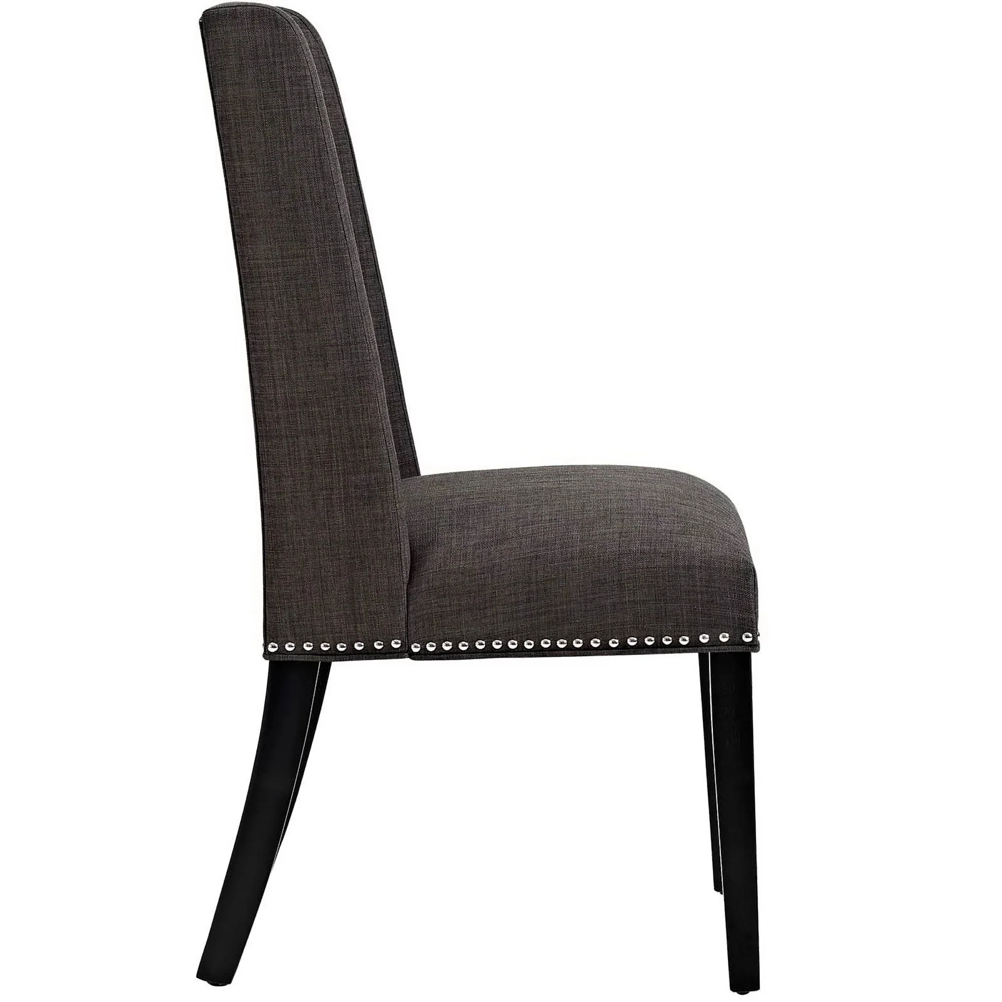 Modern Fabric High-Back Dining Side Chair with Nailhead Trim - Image 6