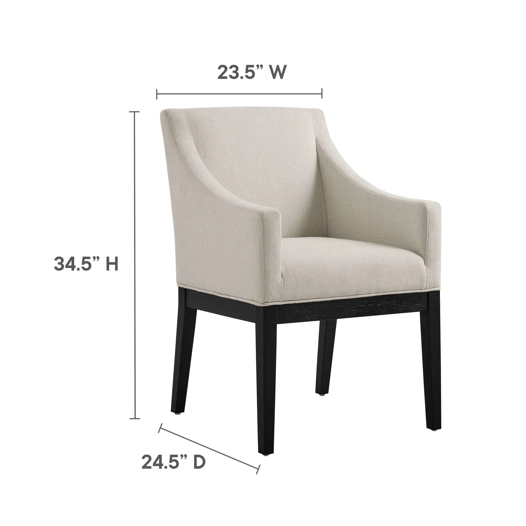 Modern Fabric Upholstered Dining Armchair with Wood Frame - Image 22