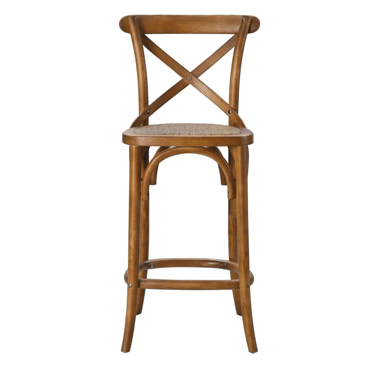 Modern Farmhouse Elm Wood X-Back Counter Stool - Image 25
