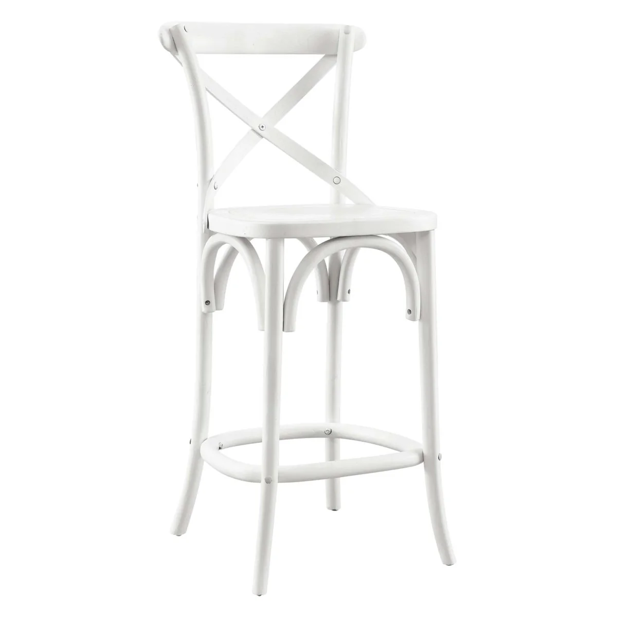 Modern Farmhouse X-Brace Back Elm Wood Counter Stool - Image 26