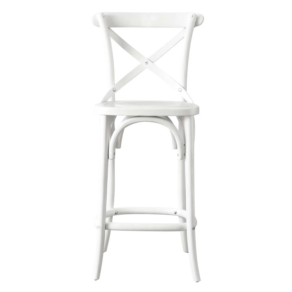 Modern Farmhouse X-Brace Back Elm Wood Counter Stool - Image 30