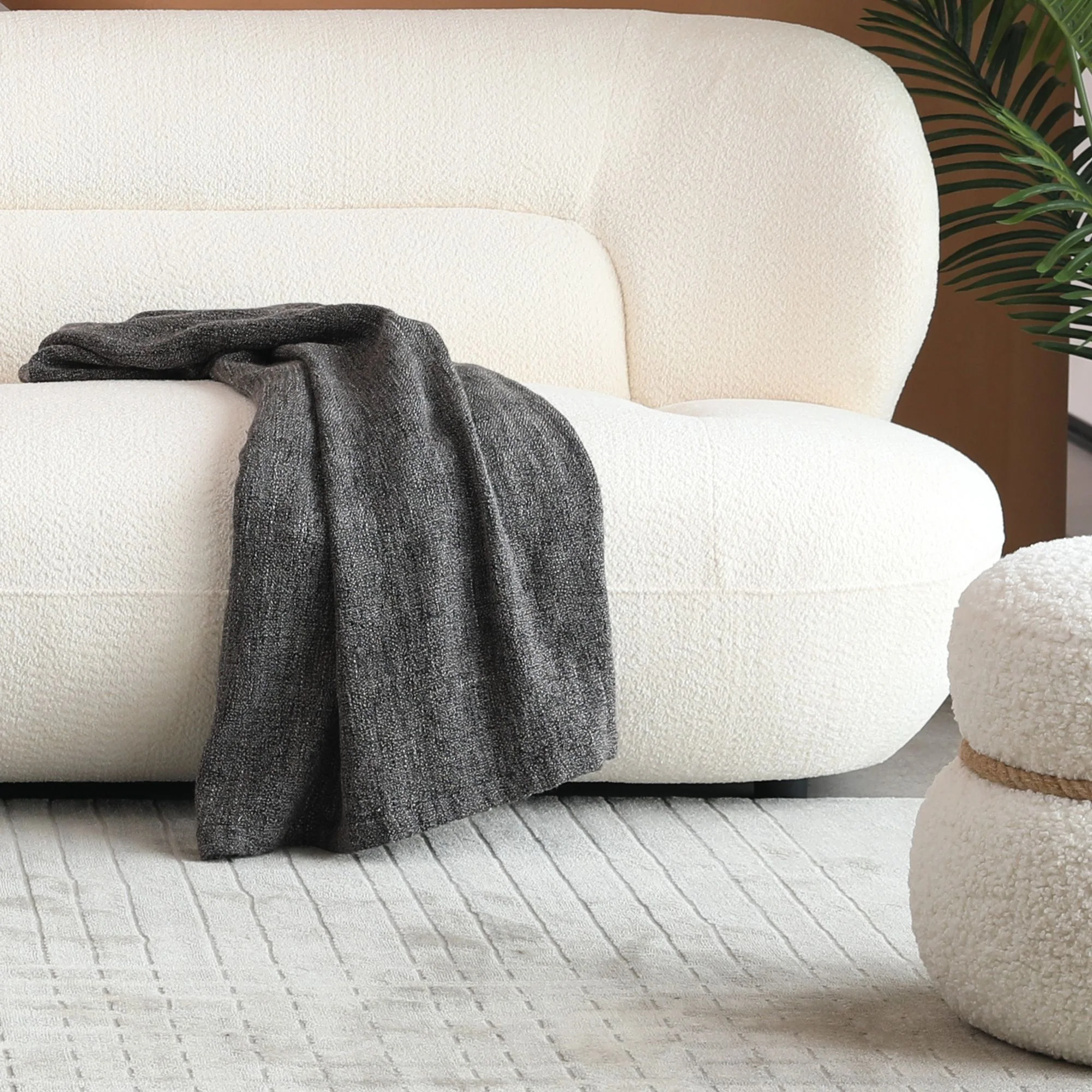 Modern Fashion Yp40116W Circular Curve Design Sofa, 4 Seater For Office & Bedroom - White - Image 5