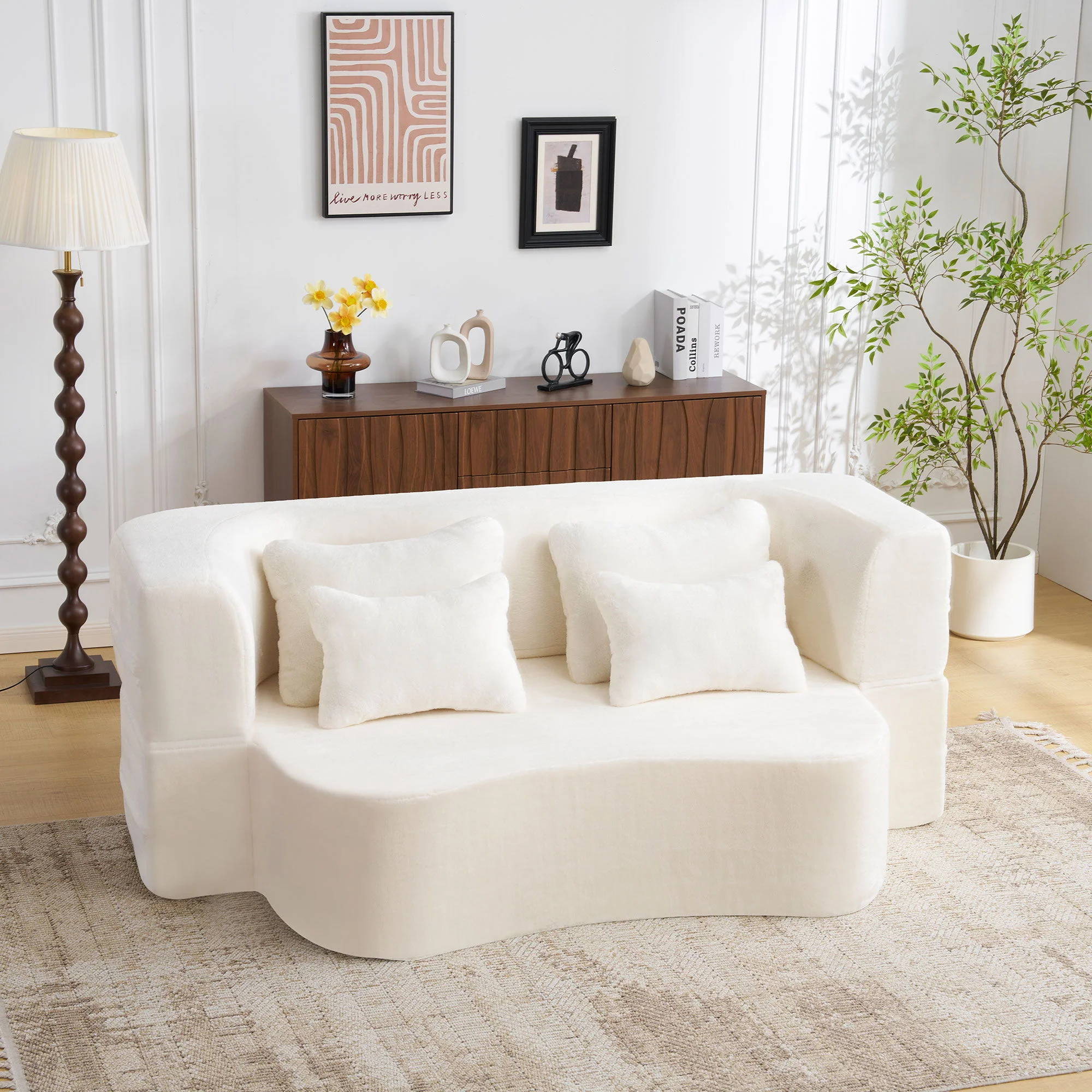 Modern Floor Sofa With 4 Pillows - Image 19