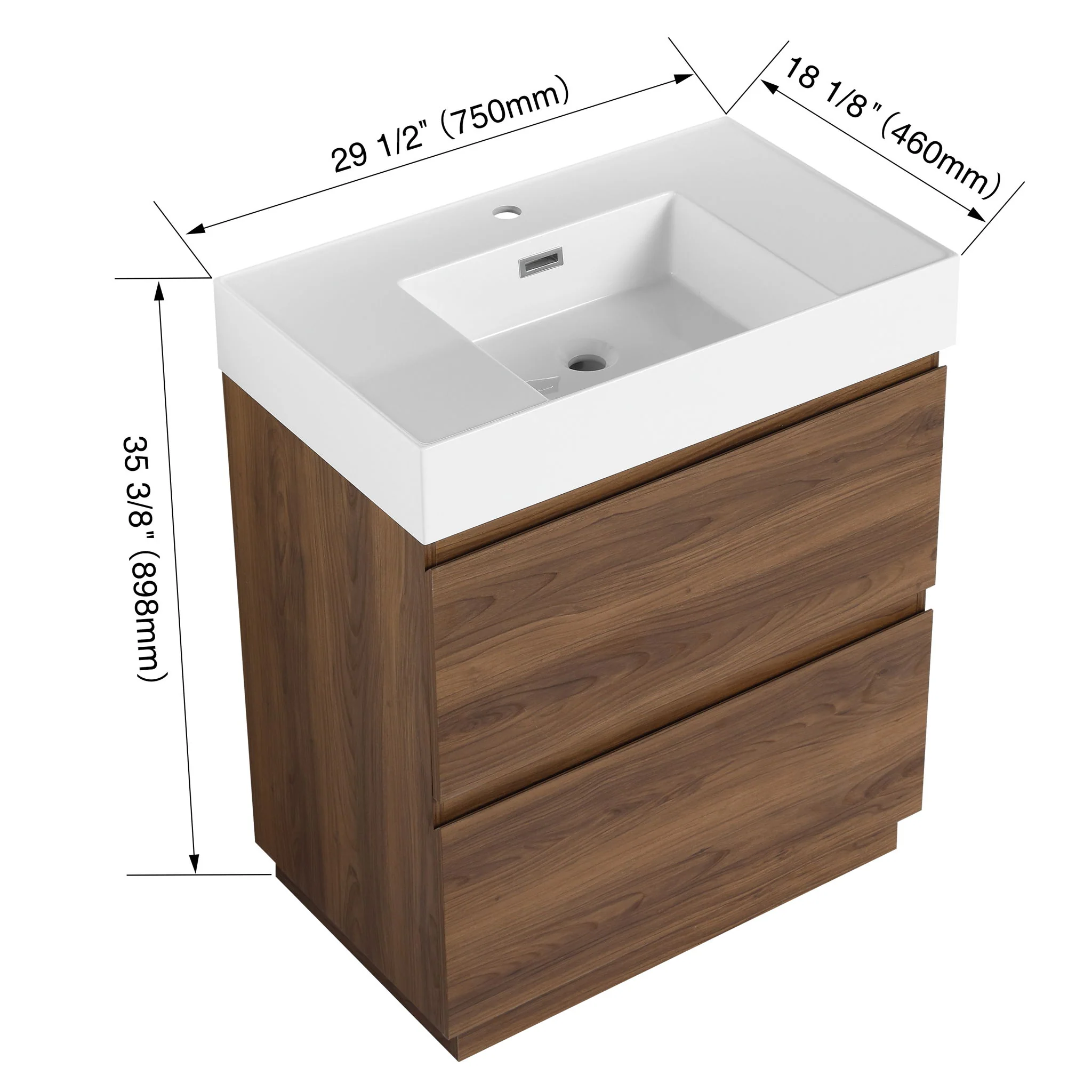 Modern Freestanding Bathroom Vanities With Single Sink Combo - Image 18