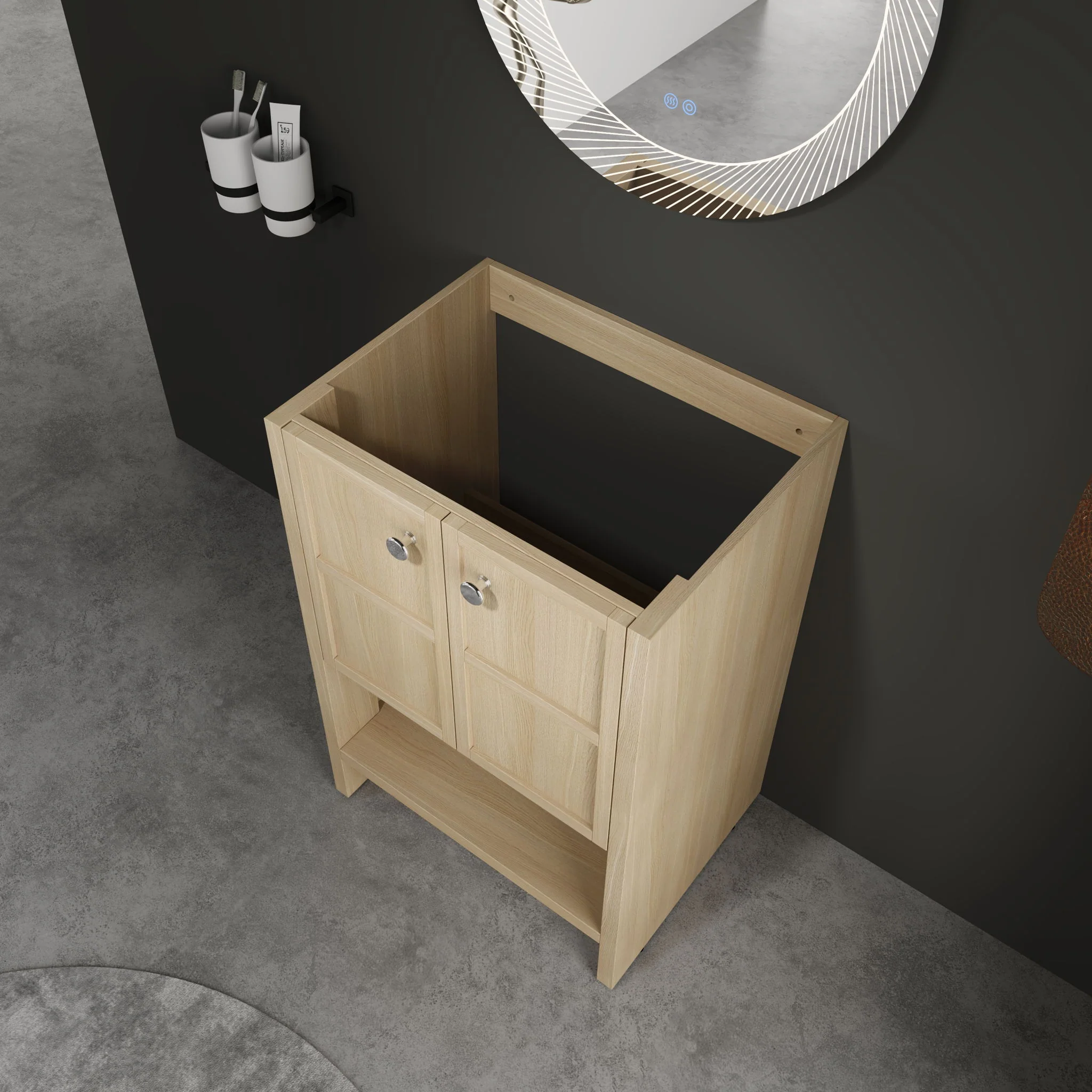 Modern Freestanding Bathroom Vanity With 2 Soft Closing Doors - Image 11