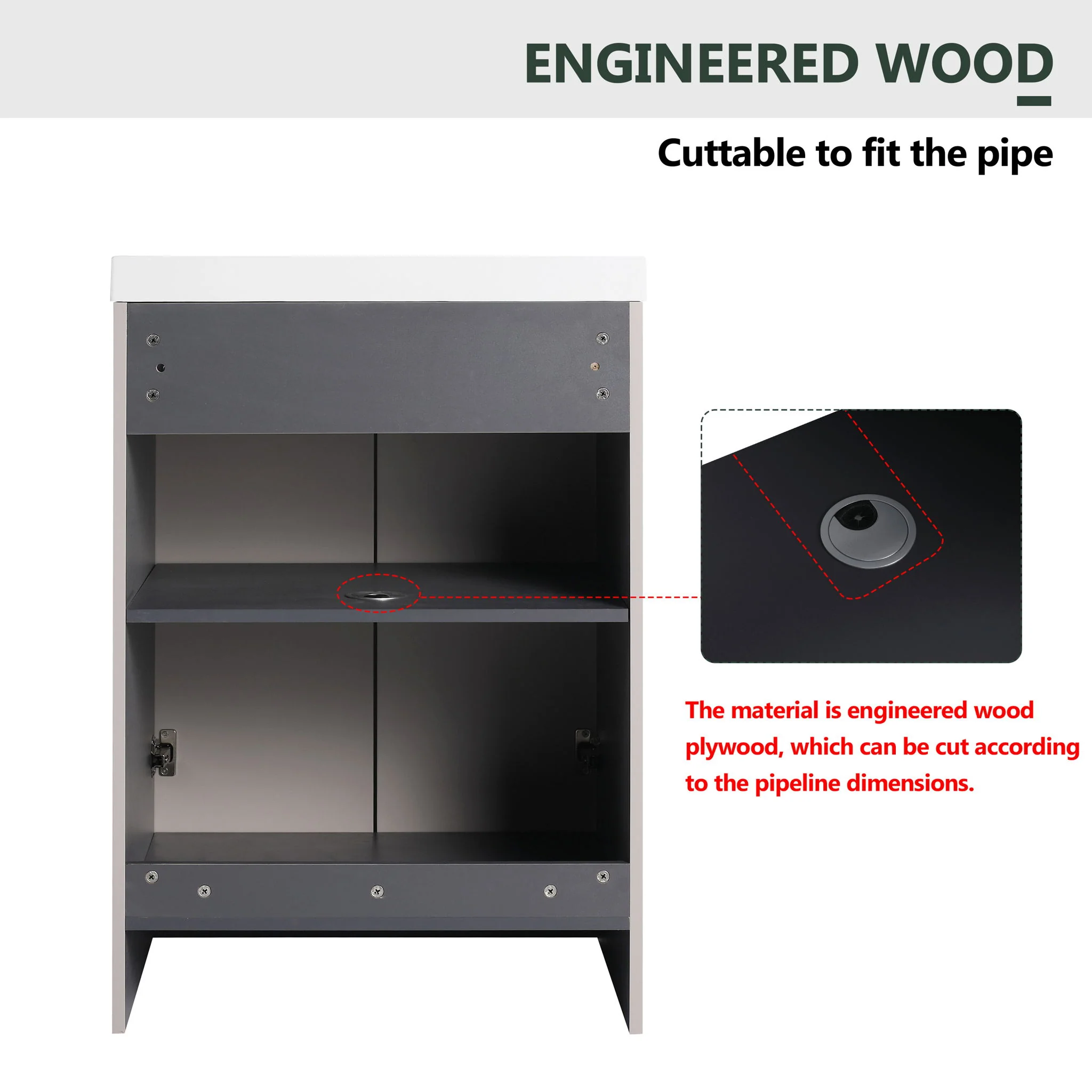 Modern Freestanding Bathroom Vanity With Soft Close Cabinet Doors - Image 53