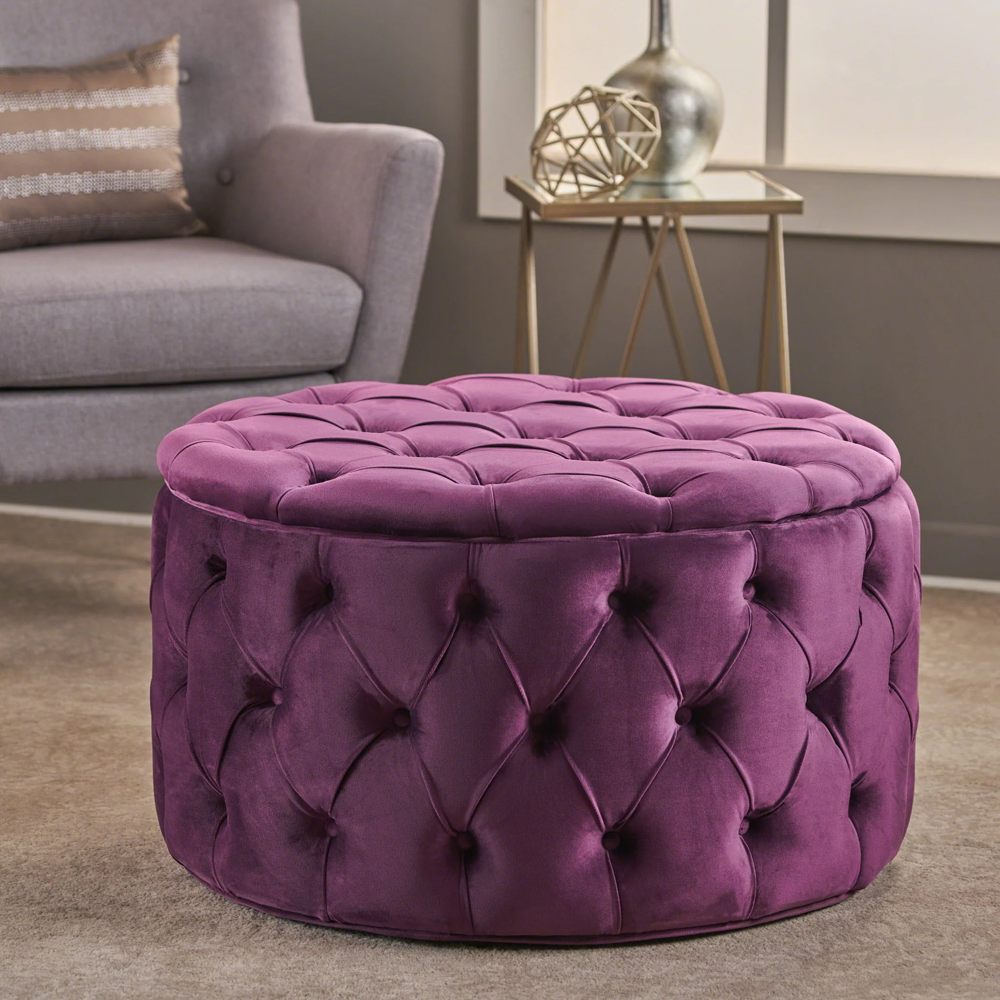 Modern Glam Ottoman - Image 10