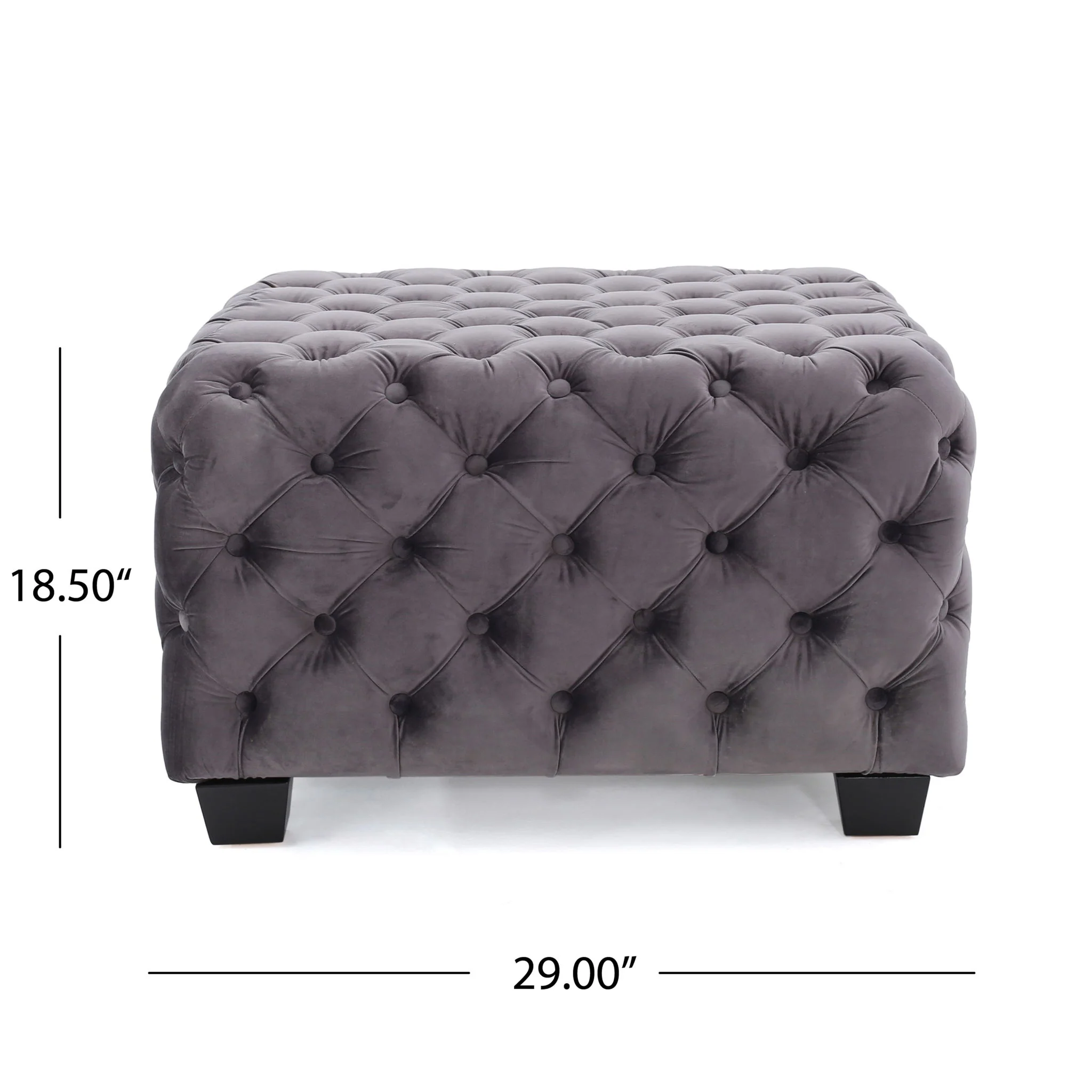 Modern Glam Ottoman With Upholstery And Button Tufted Design - Image 15