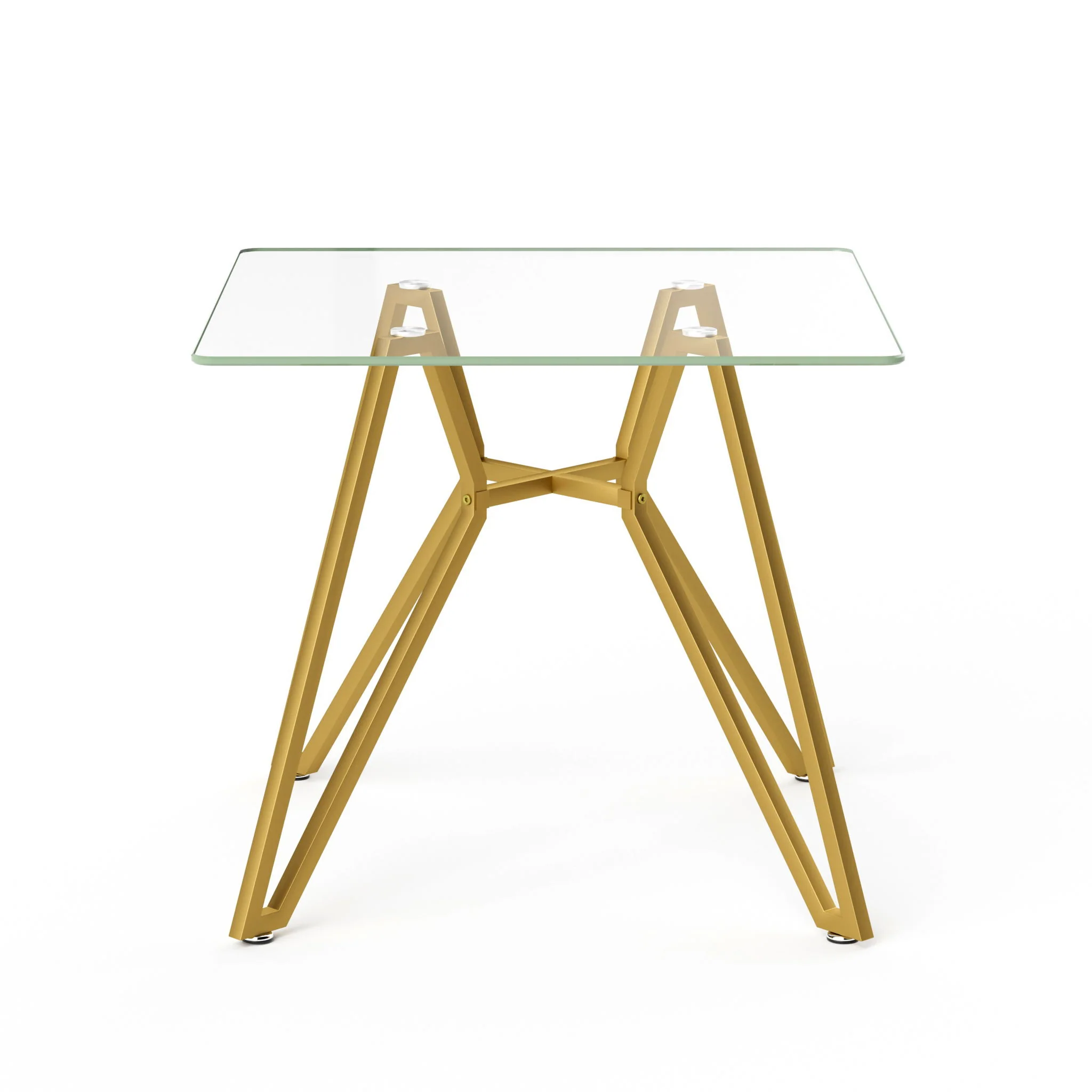 Modern Glass Dining Table With Metal Legs - Image 5