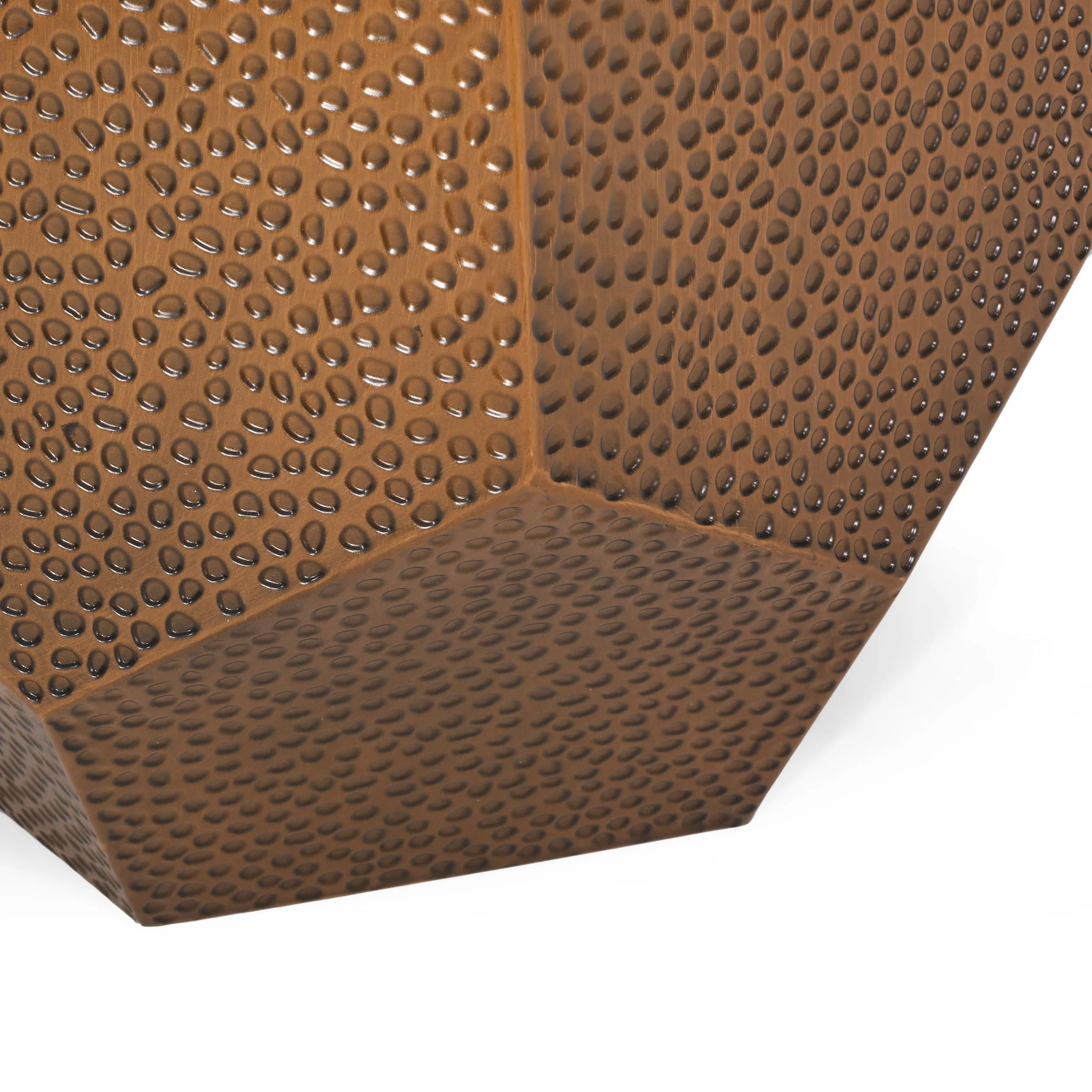 Modern Hammered Iron Geometric End Table - Image 12