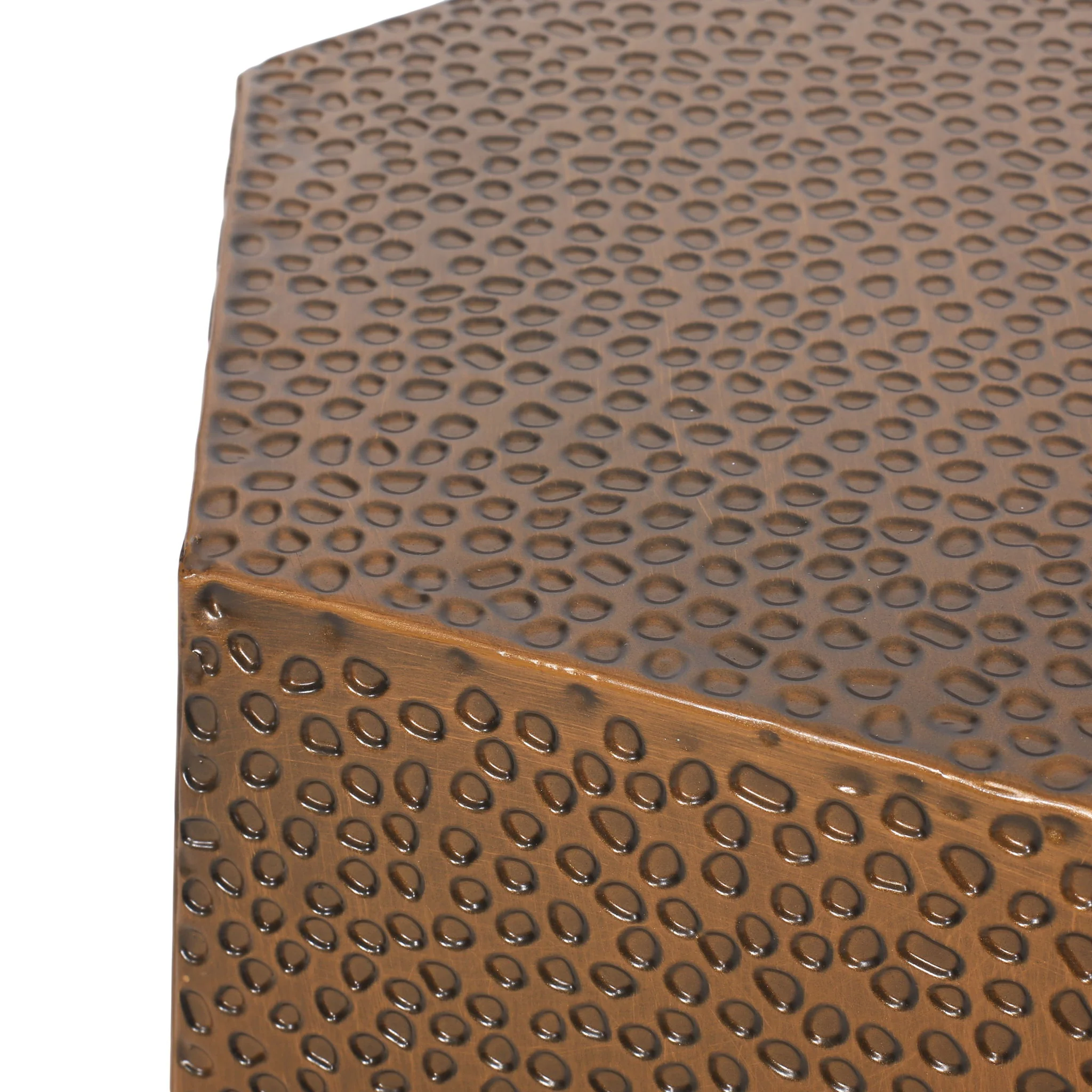 Modern Hammered Iron Geometric End Table - Image 17