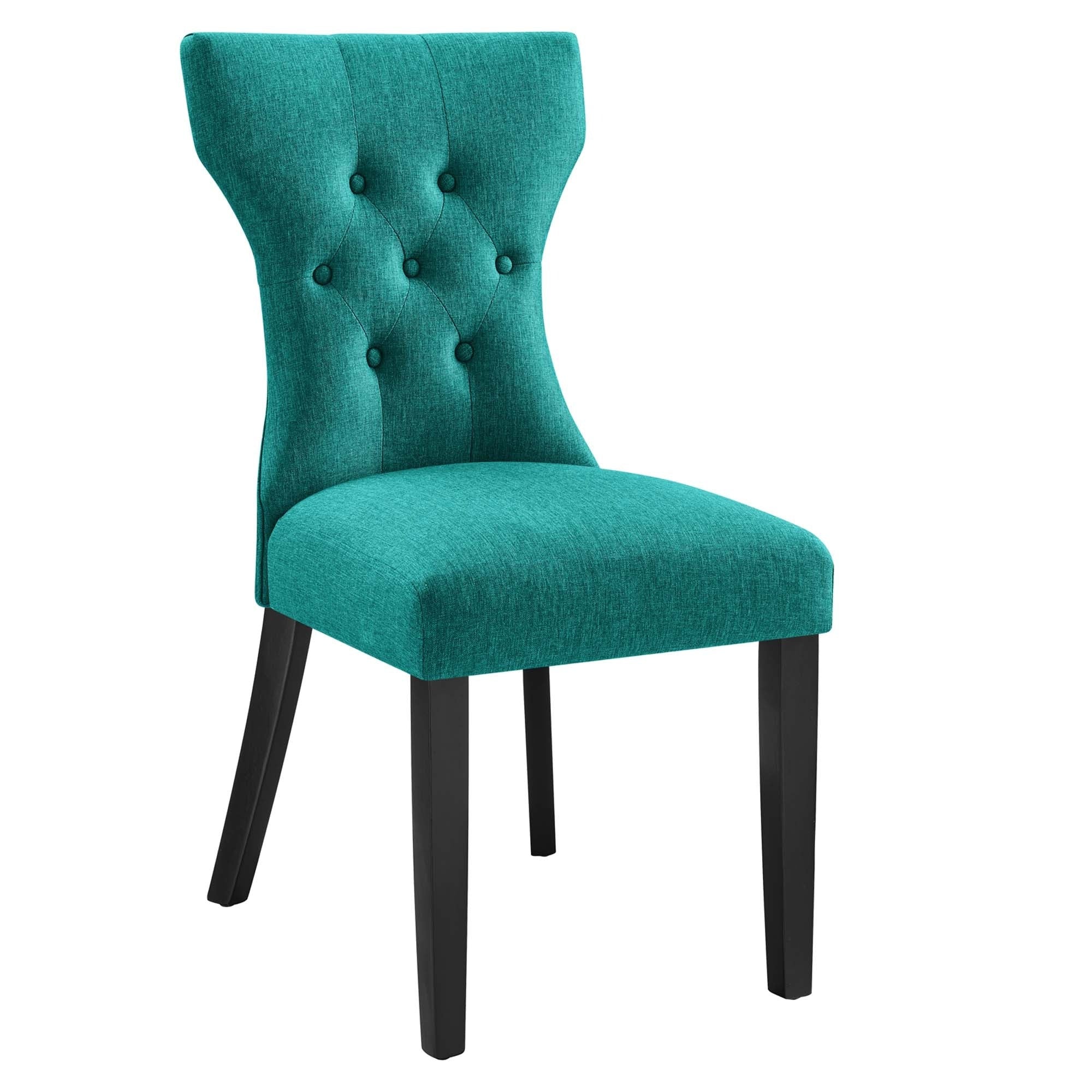 Modern Hourglass Button-Tufted Dining Side Chair - Image 11