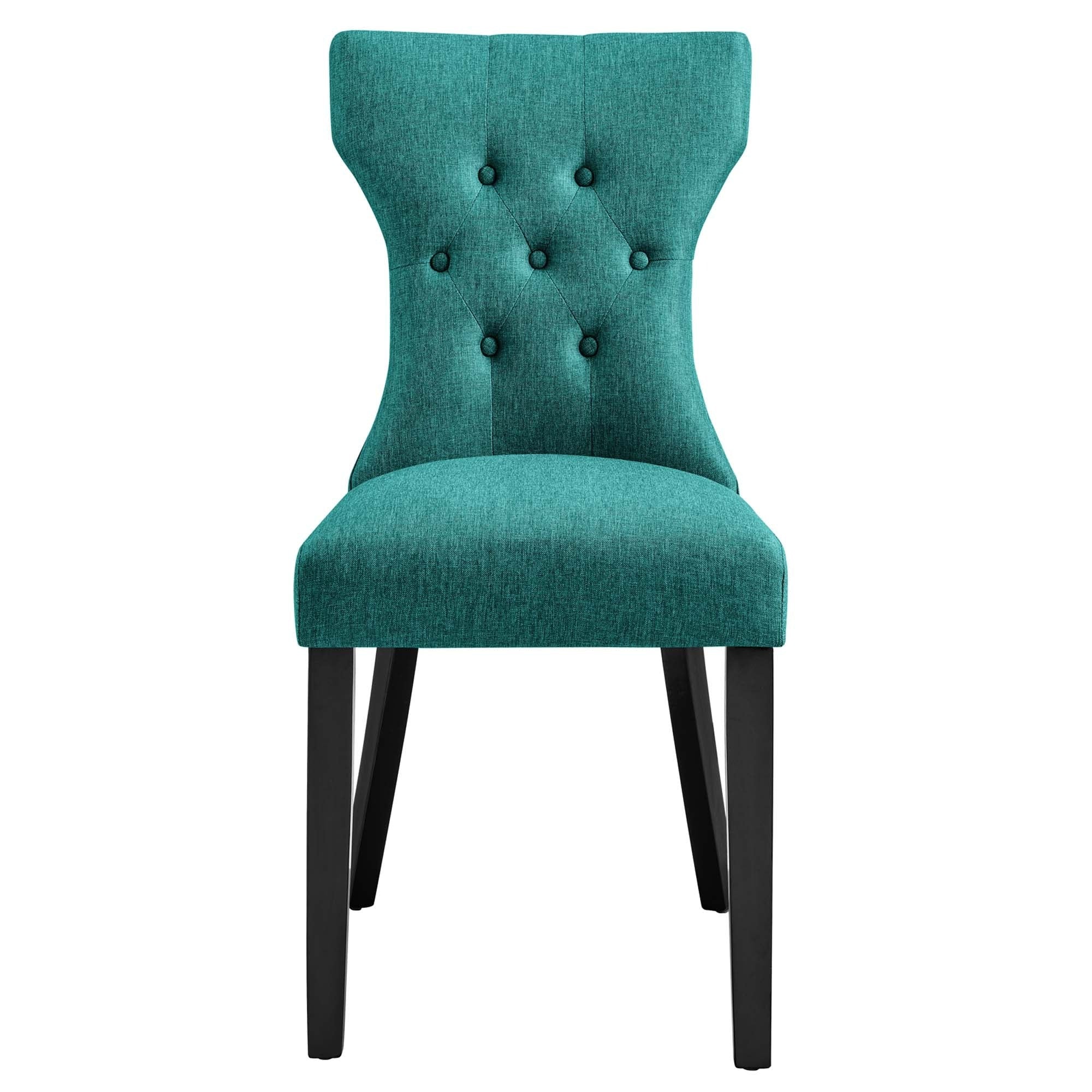 Modern Hourglass Button-Tufted Dining Side Chair - Image 12