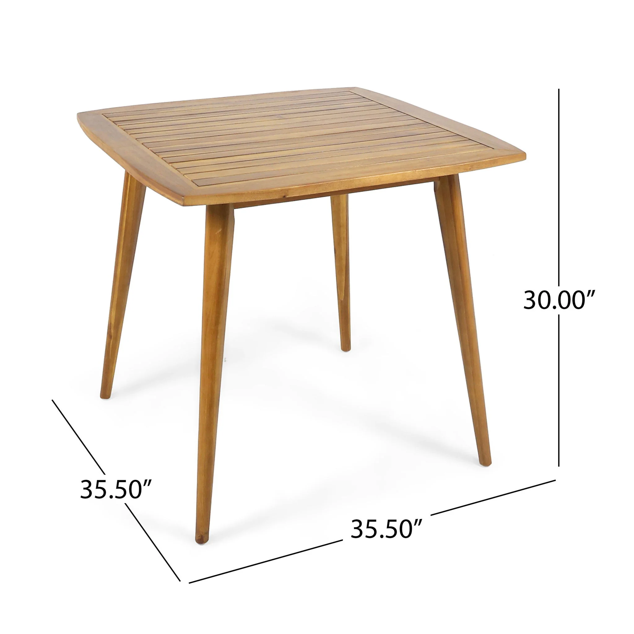 Modern Indoor Square Acacia Wood Dining Table With Toothpick Leg Design - Image 13