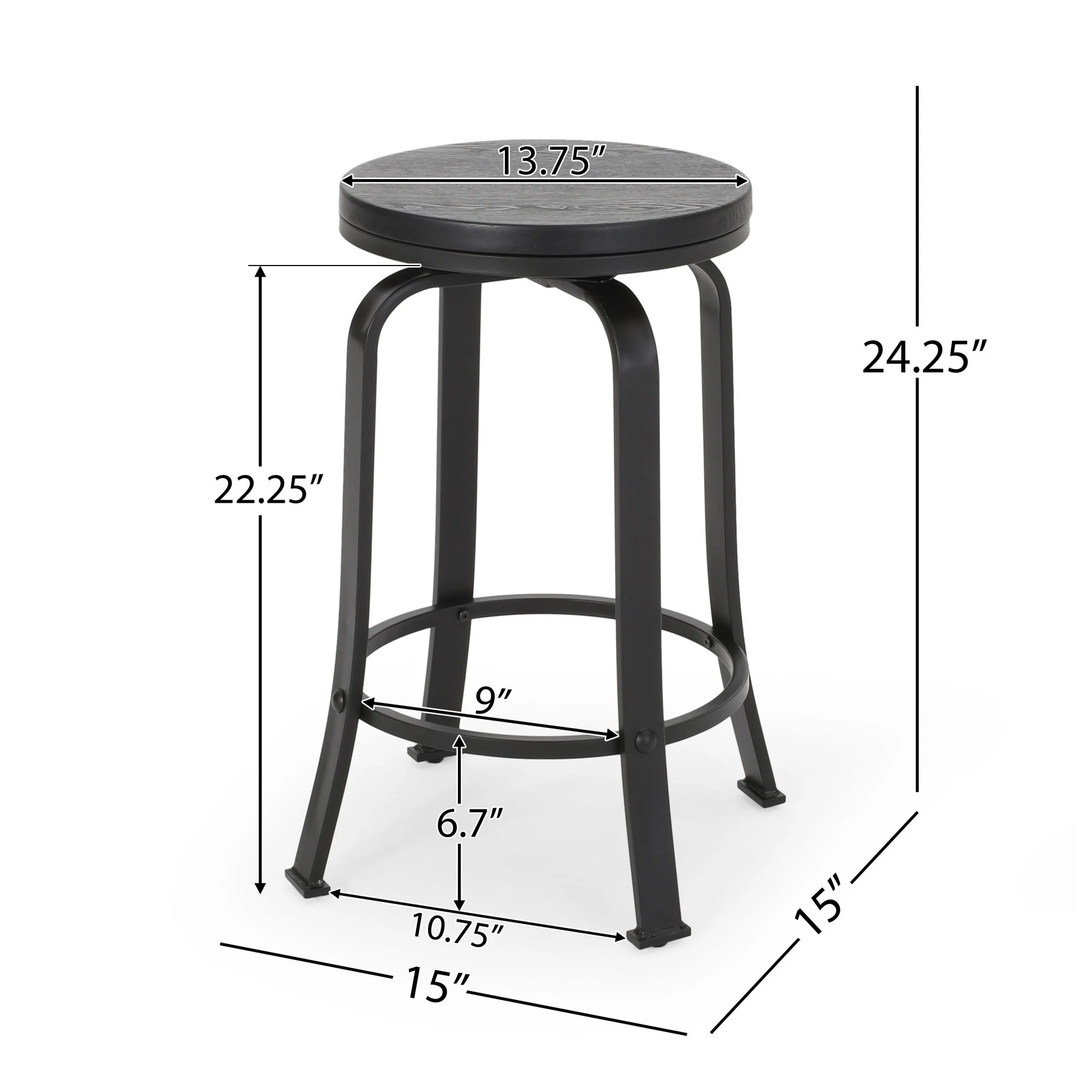 Modern Industrial Counter Stool Set With Swivel Function - Image 2