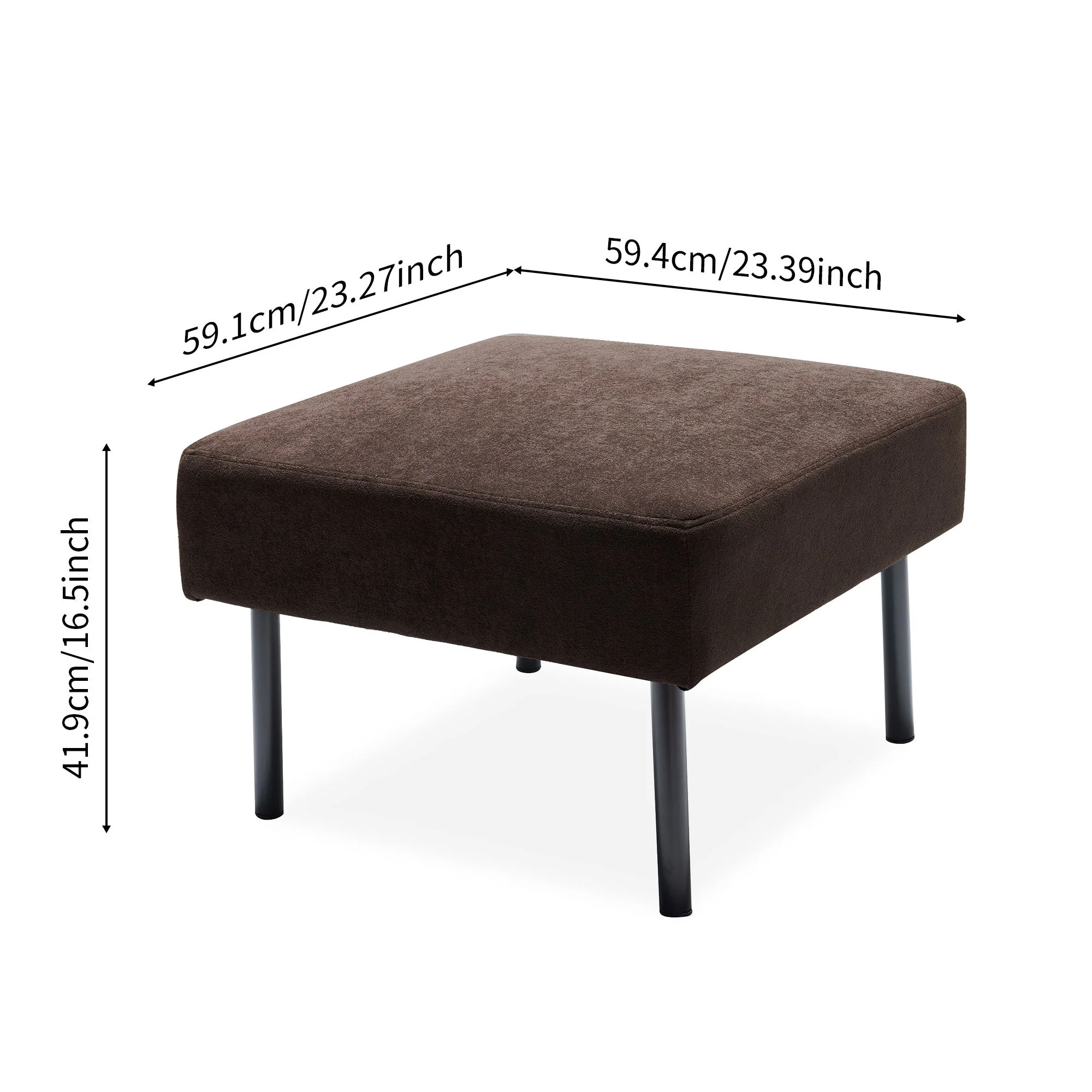 Modern L Shaped 3 Seater Sofa With Ottoman, Upholstered Couch For Small Spaces - Image 6
