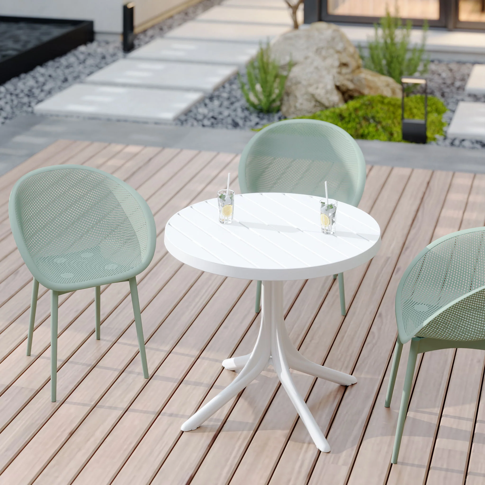Modern Lounge Chair Set With Round Table - Image 7