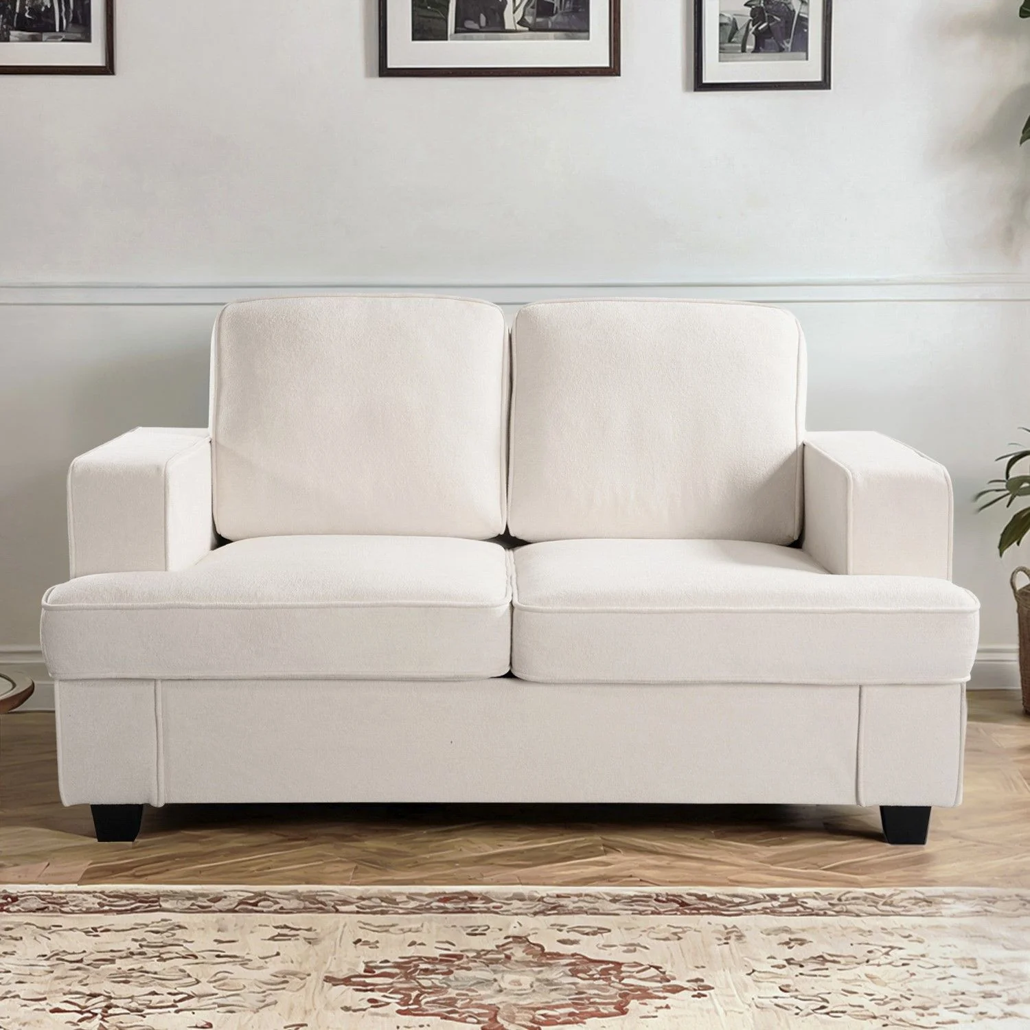 Modern Loveseat, Comfortable 2 Seater Couch With Deep Seating, Loose Back Cushions, Wide Arms - Image 29