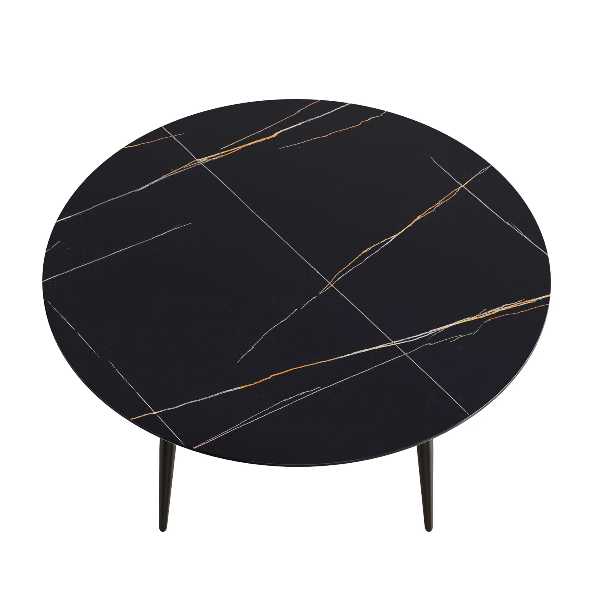 Modern Man-Made Stone Round Dining Table-Position For 6 People - Image 4