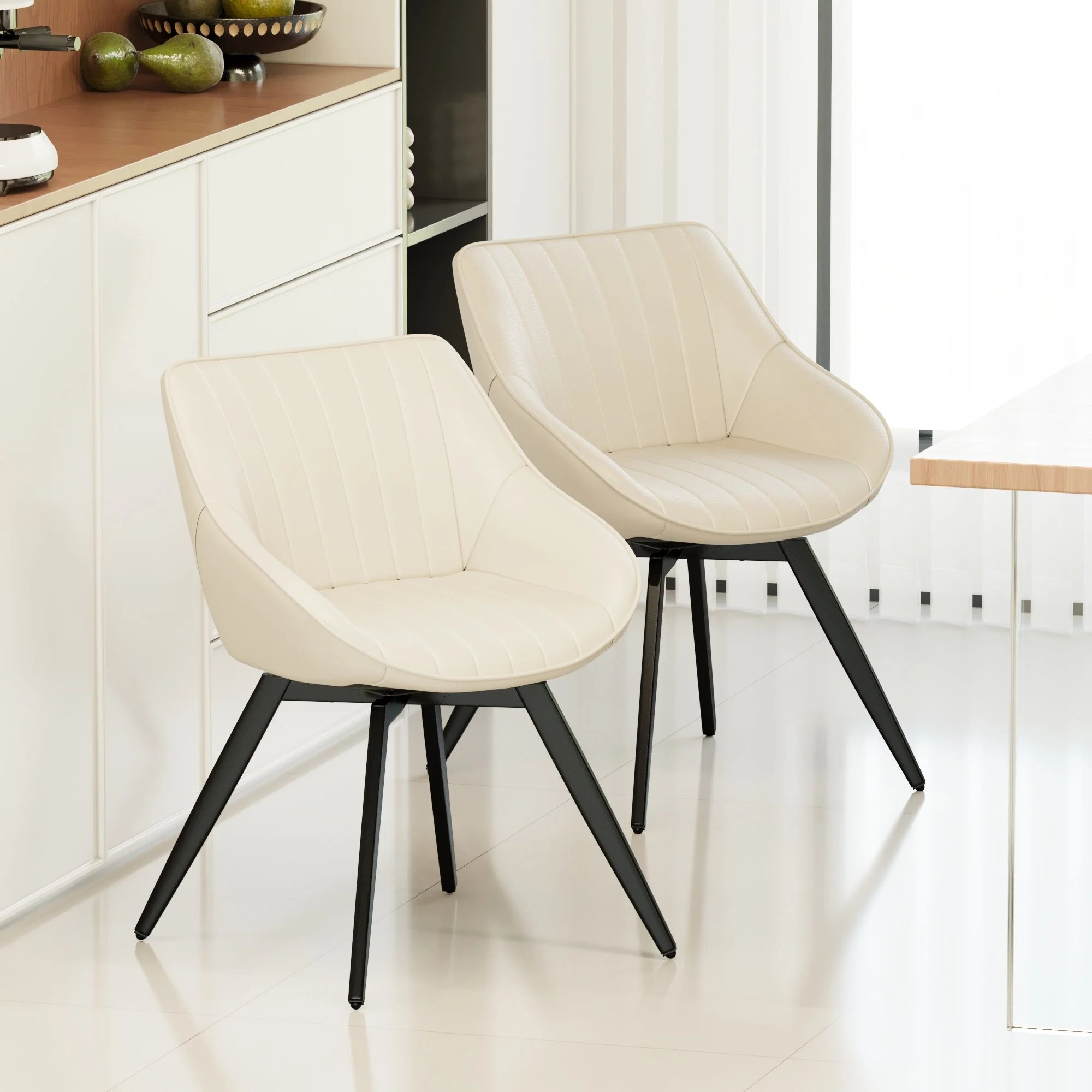Modern Medieval Kitchen Dining Chair With 360 ° Rotation - Image 5