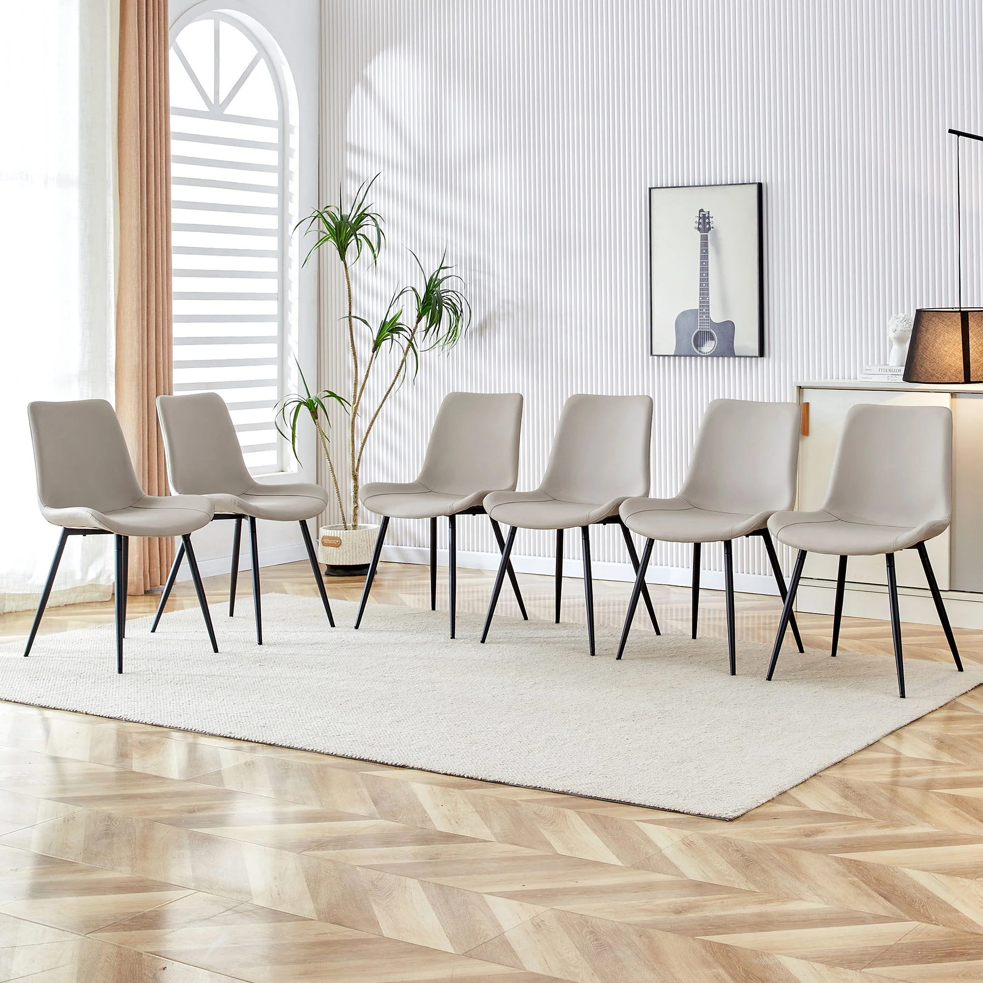 Modern Medieval Style Restaurant Cushioned Chairs With Suede Backrests - Image 16
