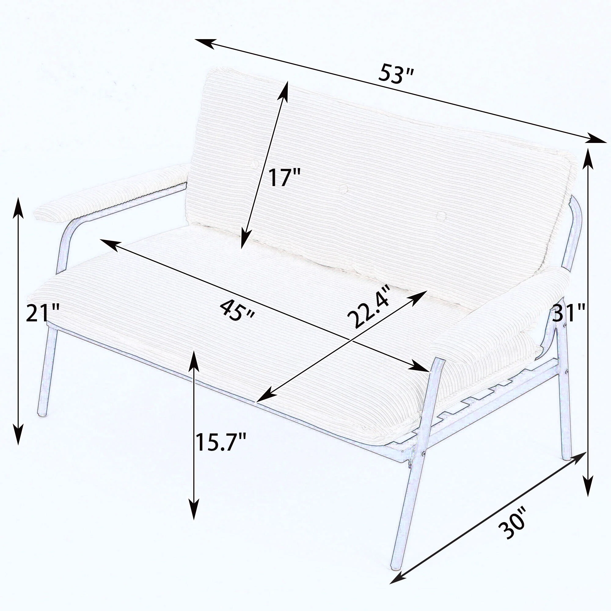 Modern Metal Frame Sofa With Sponge Filling For Compact Spaces And Versatile Use - Image 18