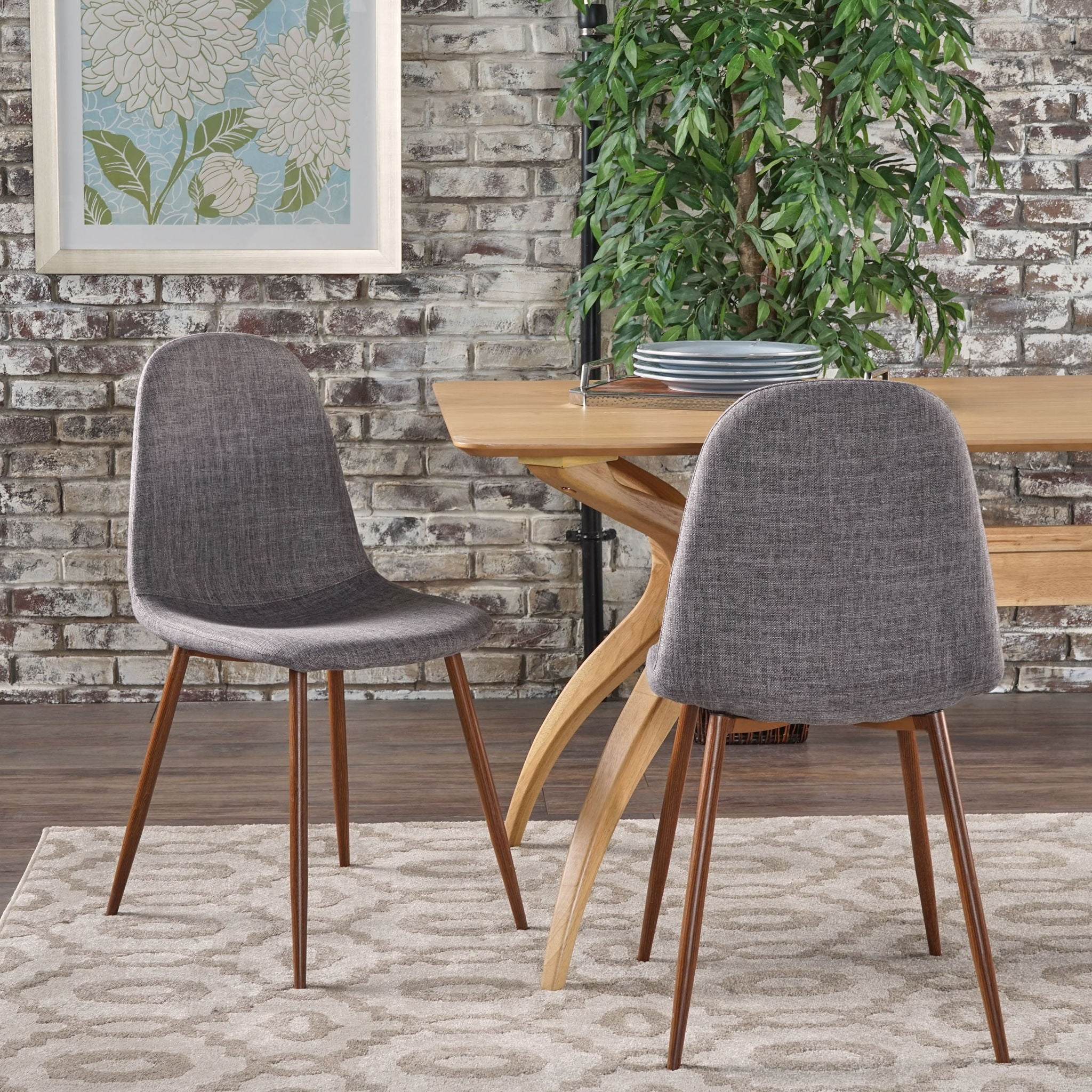 Modern Minimalist Fabric Dining Chair With Iron Legs - Image 15