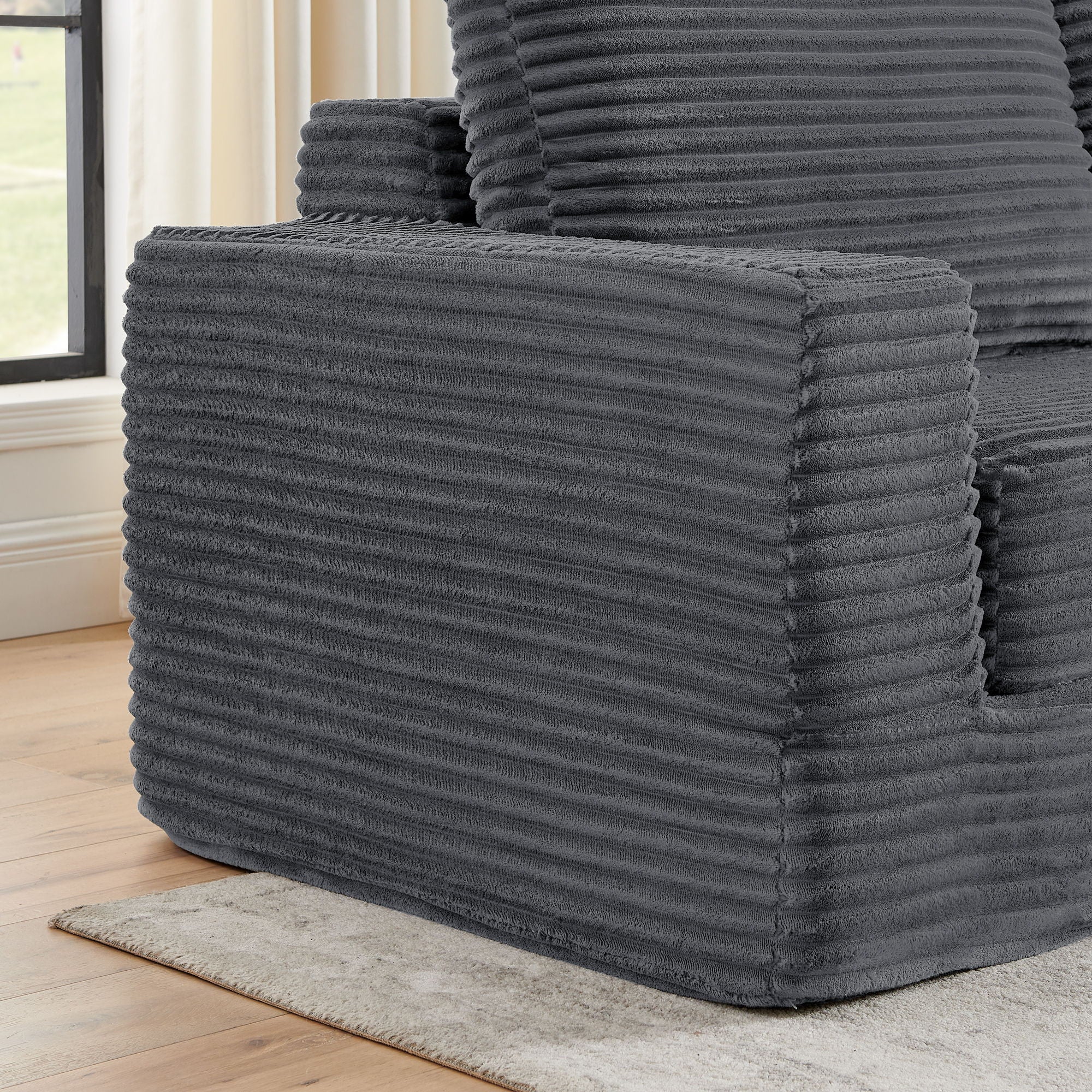 Modern Minimalist L Shape Modular Sectional Sofa, Couch - Image 8