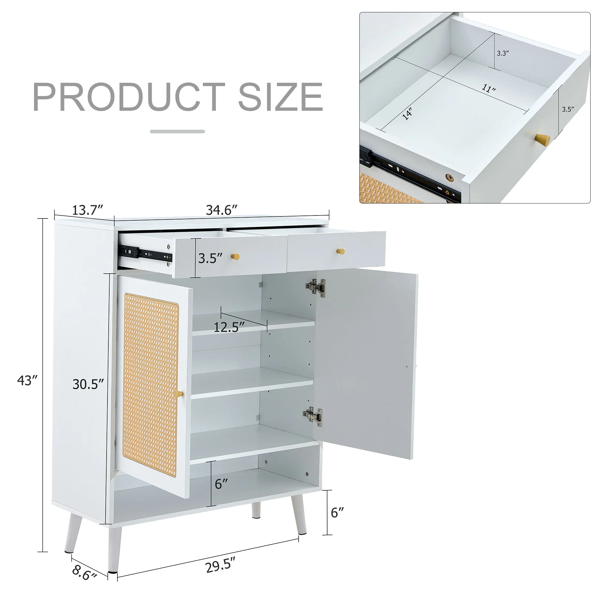 Modern Minimalist Rattan Shoe Cabinet, Elegant Storage Solution - Image 9