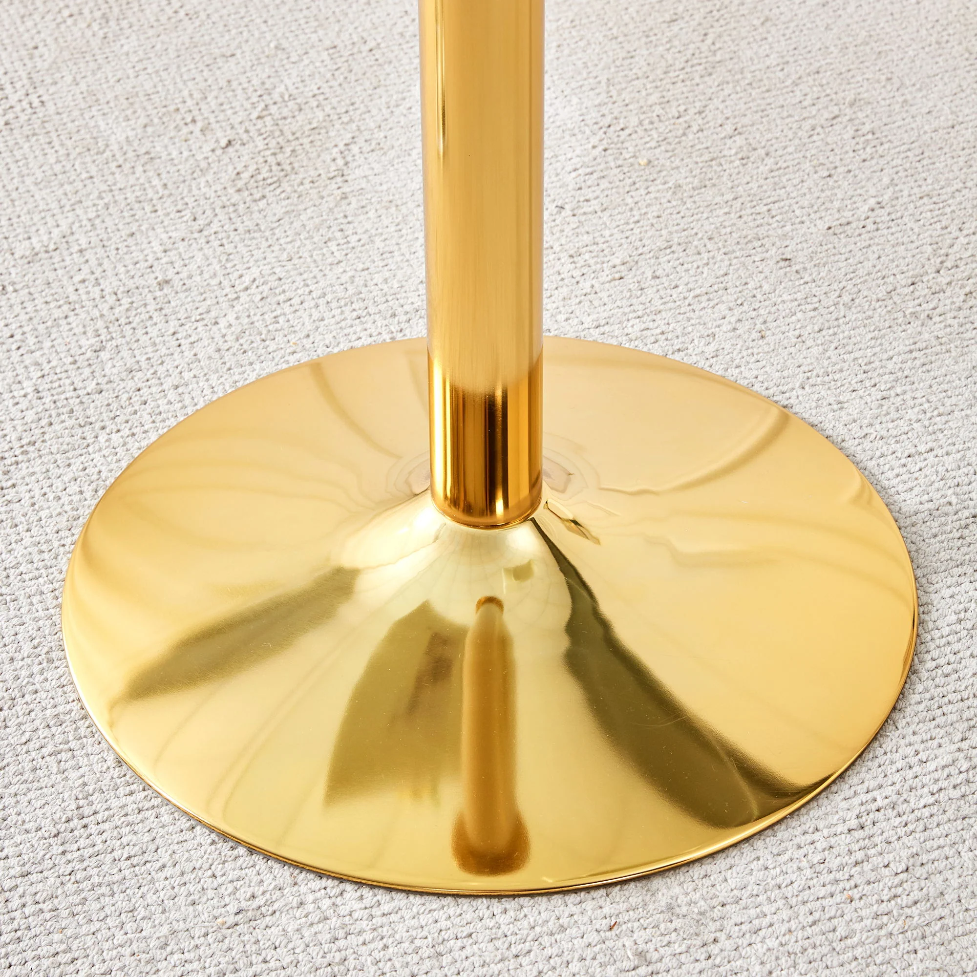 Modern Minimalist Round Dining Table With Glass Top - Image 16