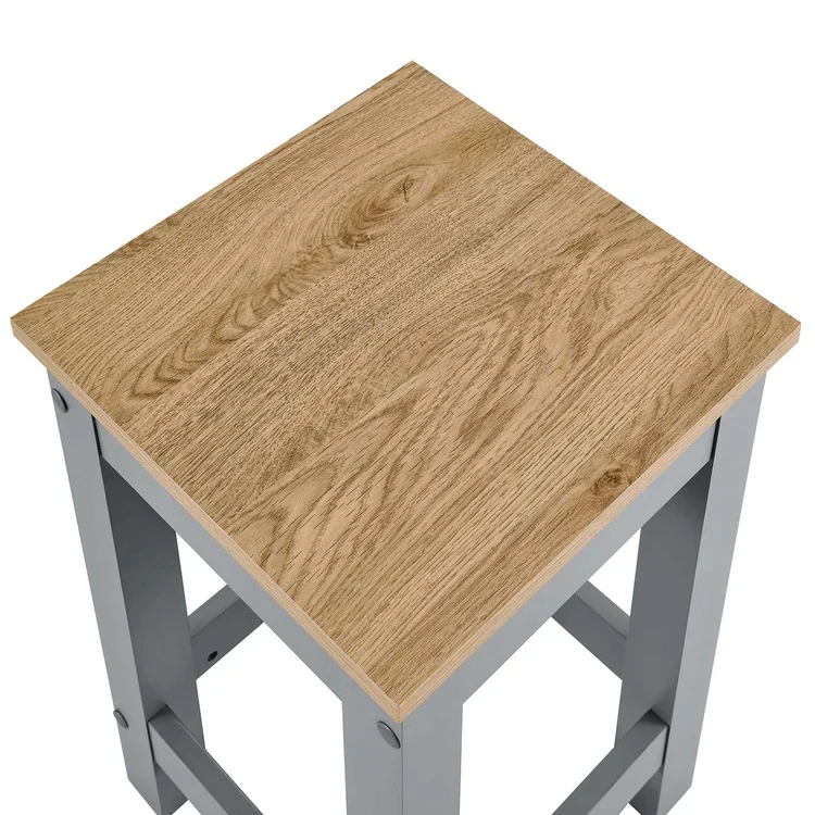 Modern Oak Gray 3-Piece Kitchen Island and Stool Set – 47 Inch - Image 7